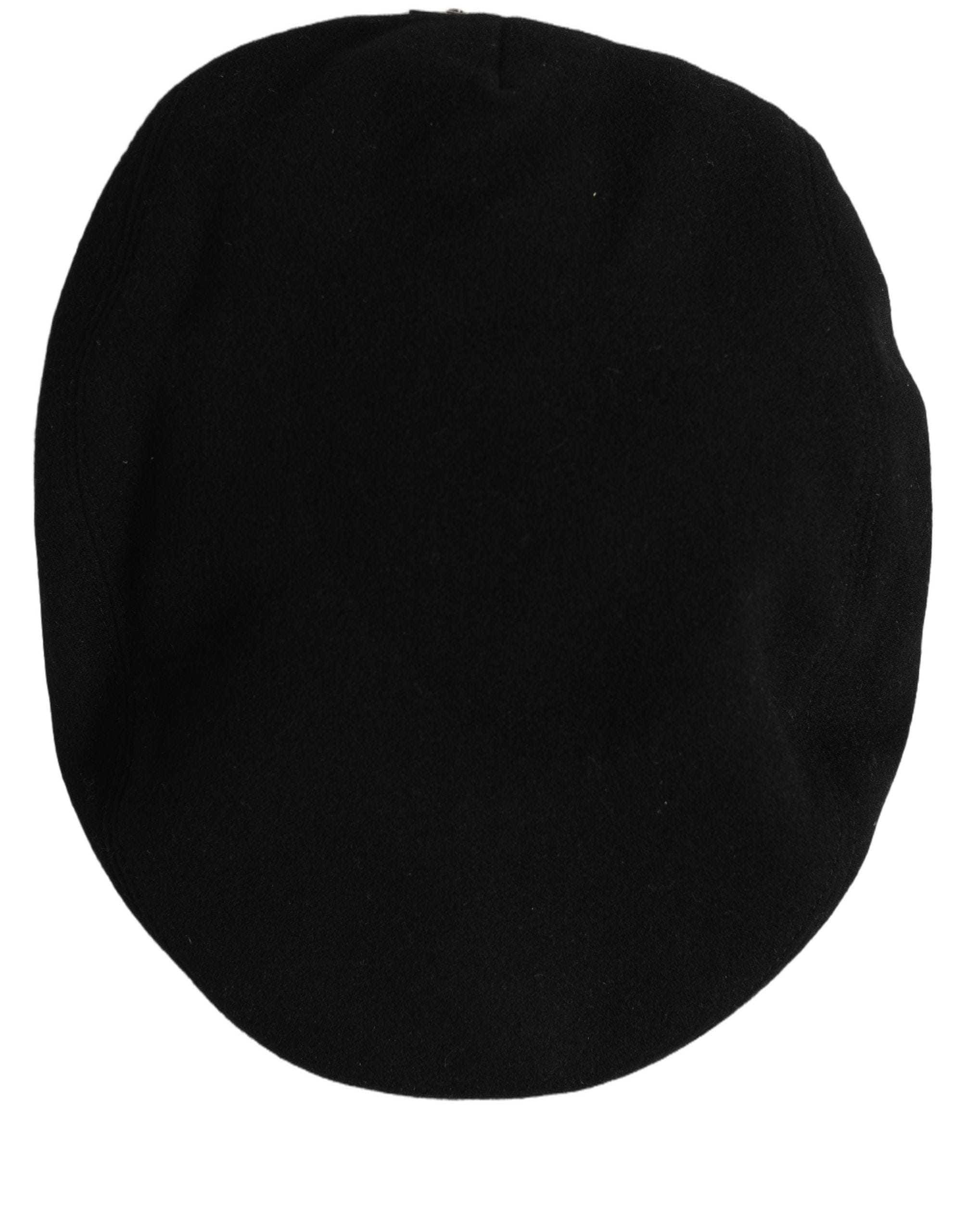 Dolce & Gabbana Men Black Wool Blend Flat Cloth Newsboy Cap Men's Hat