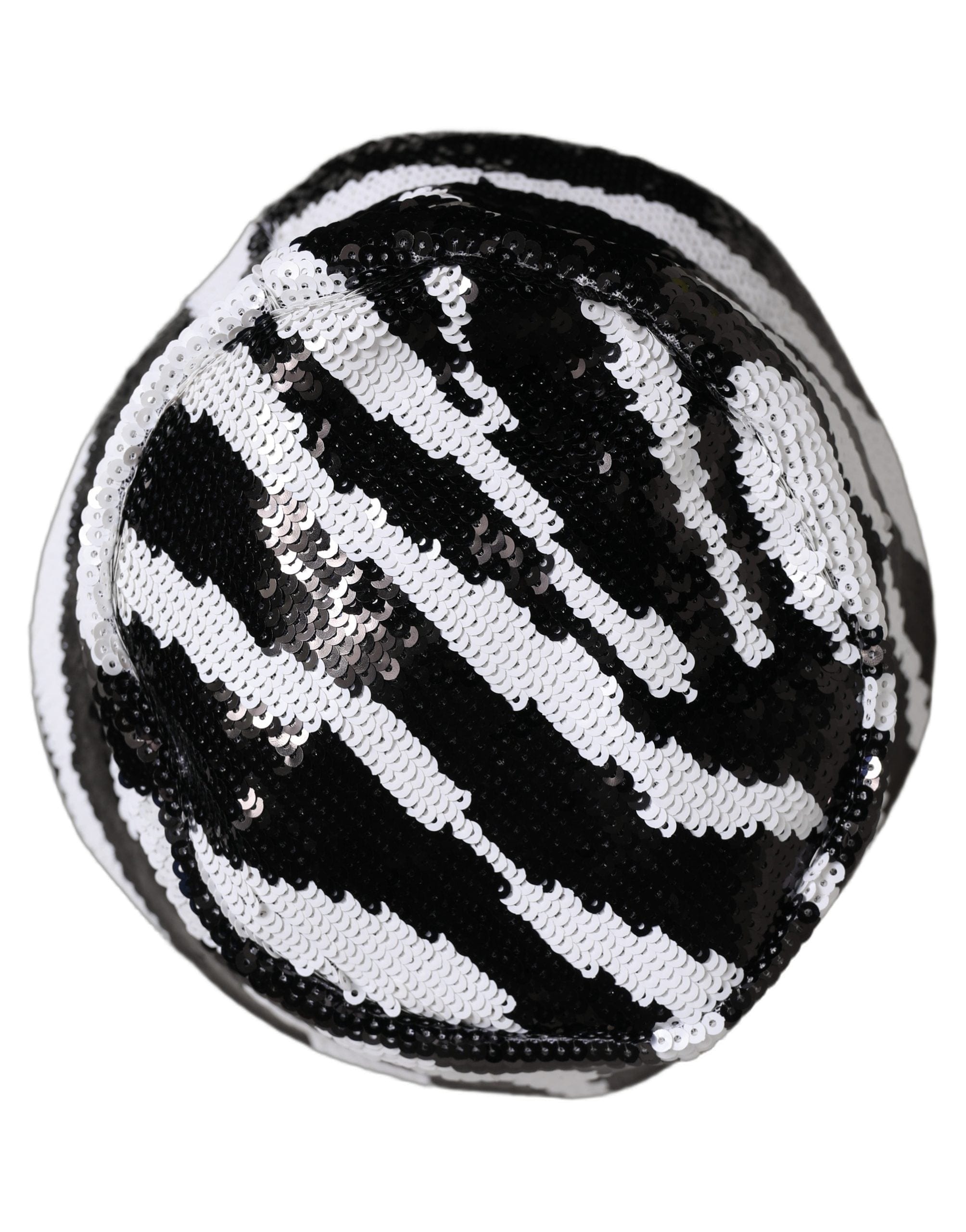 Dolce & Gabbana Men Black White Zebra Sequin Bucket Cap Men's Hat