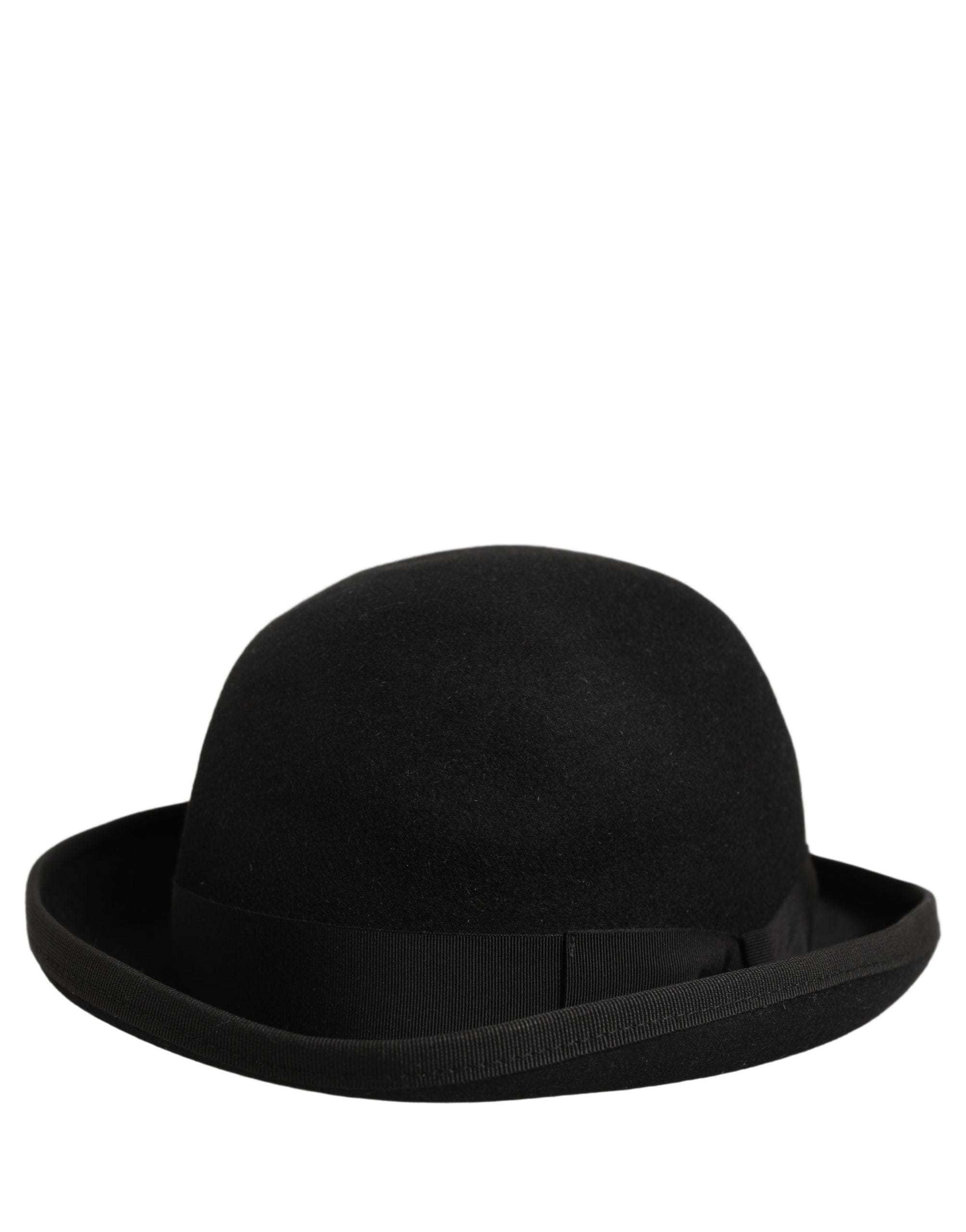 Dolce & Gabbana Men Black Rabbit Fur Felt Bowler Capello Men's Hat