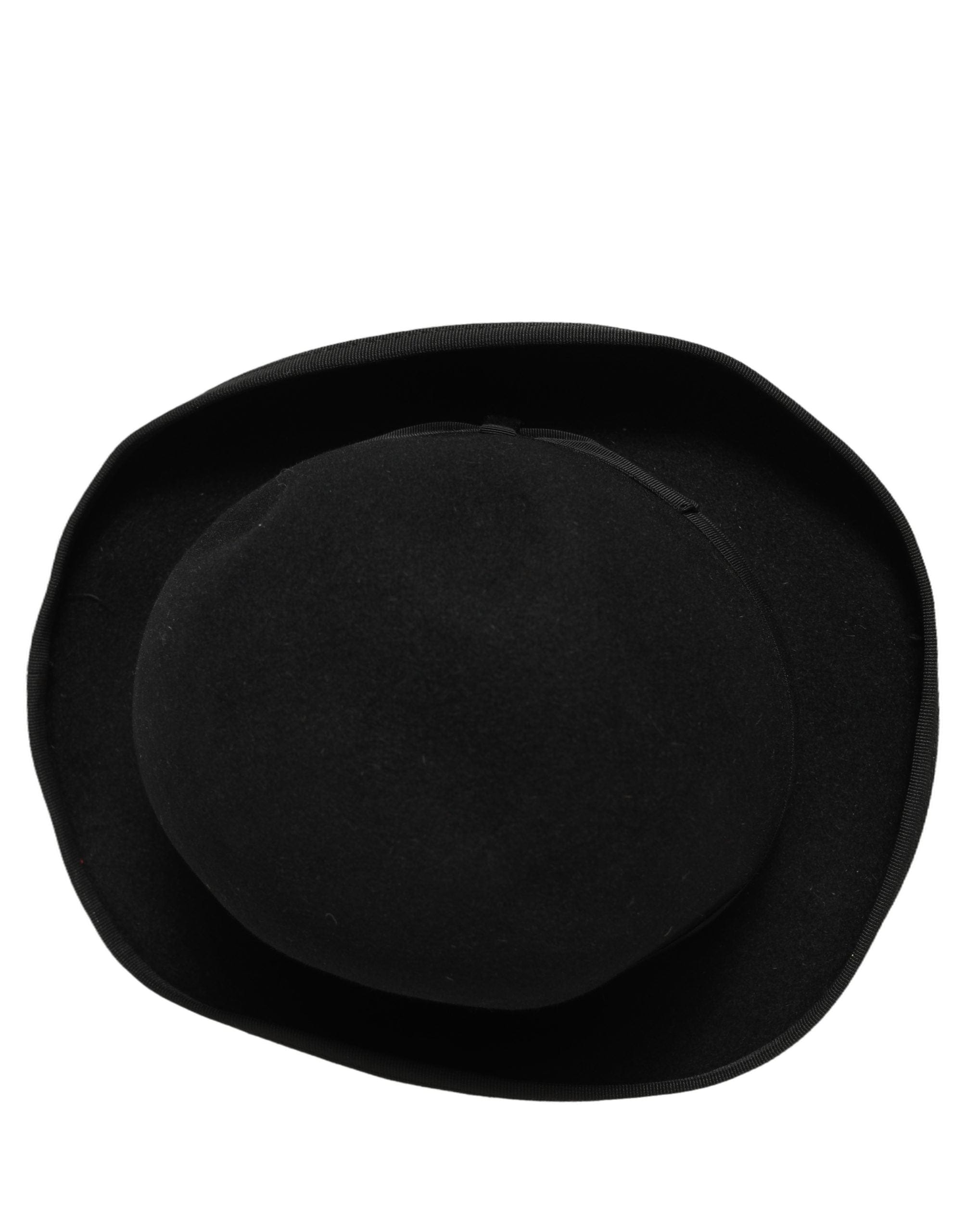 Dolce & Gabbana Men Black Rabbit Fur Felt Bowler Capello Men's Hat