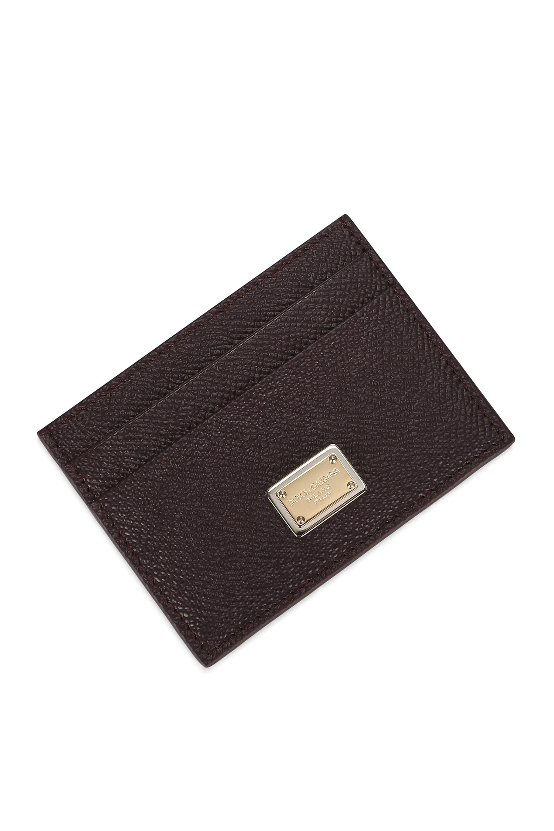 Dolce & Gabbana Calfskin Card Holder with Branded Plate