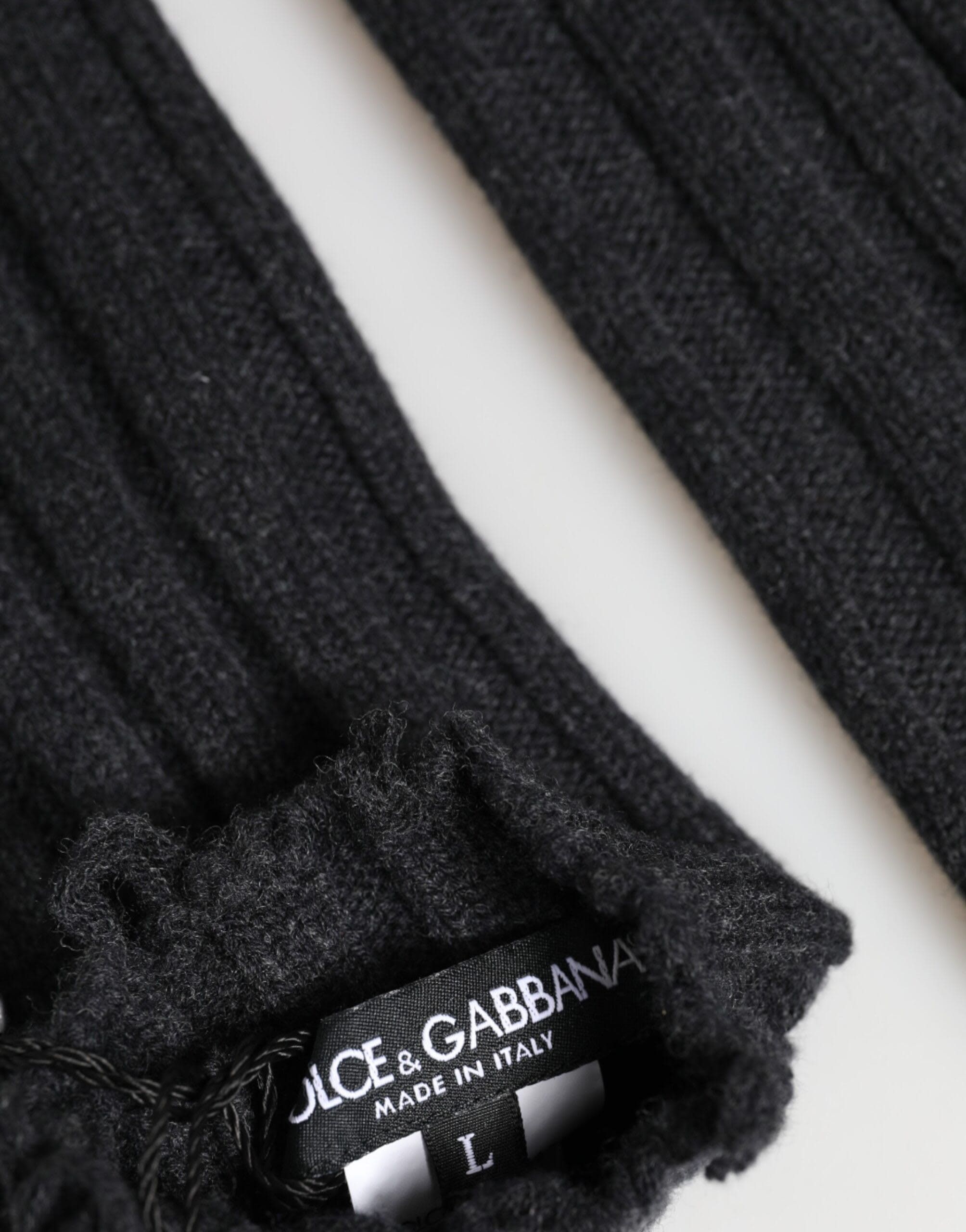 Dolce & Gabbana Virgin Wool Knitted Fingerless Men's Gloves