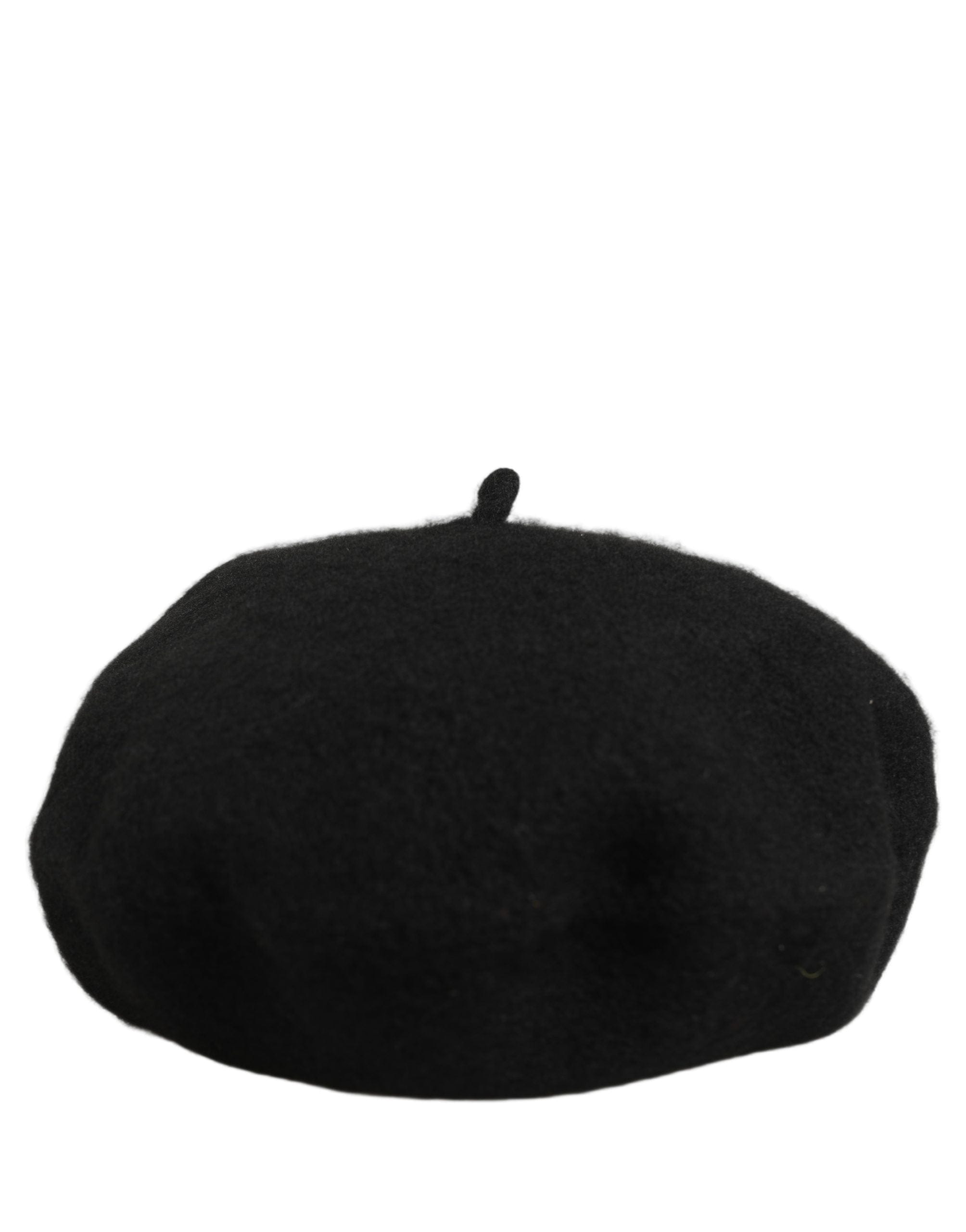 Dolce & Gabbana Black Wool French Style Beret Capello Women's Hat
