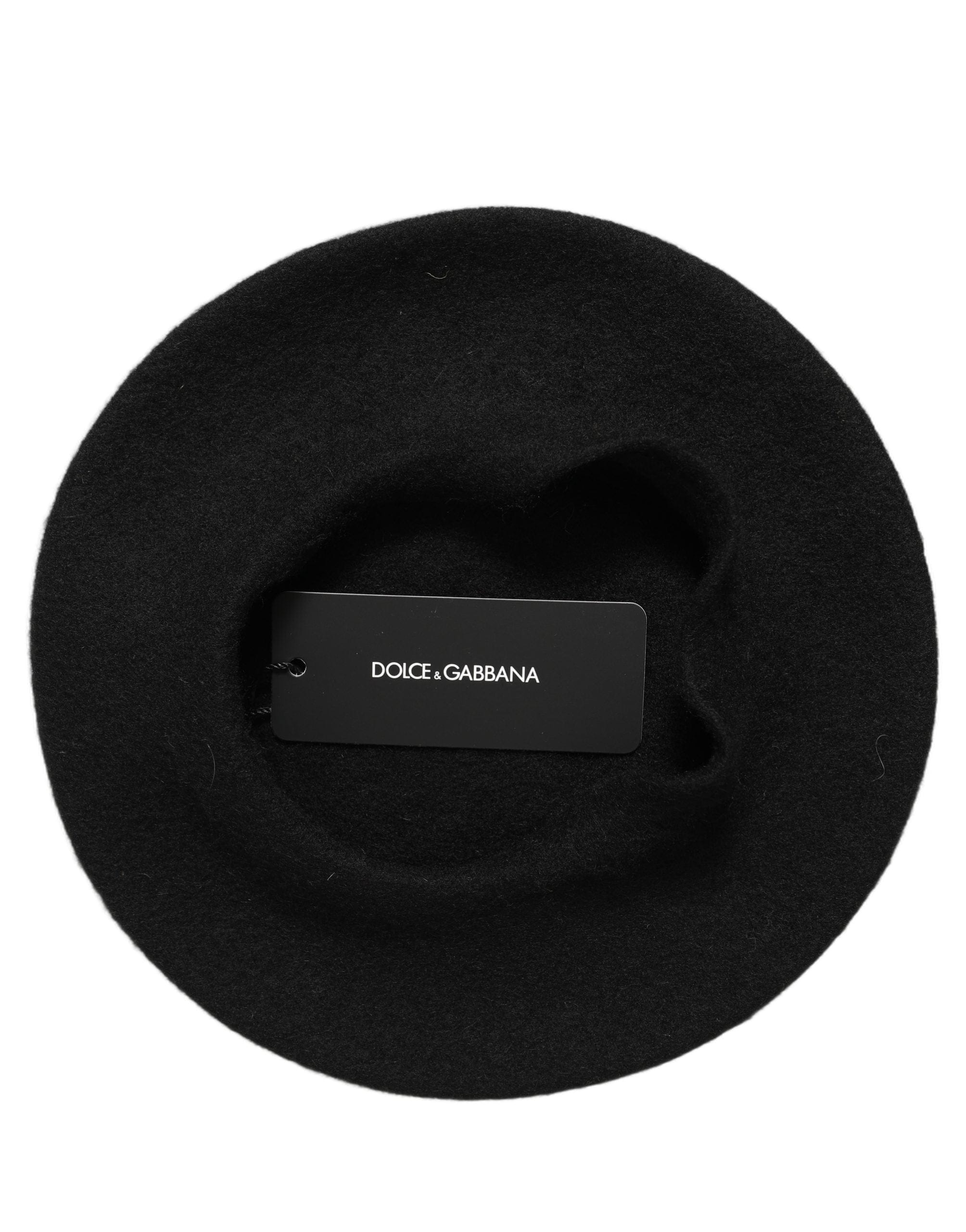 Dolce & Gabbana Black Wool French Style Beret Capello Women's Hat
