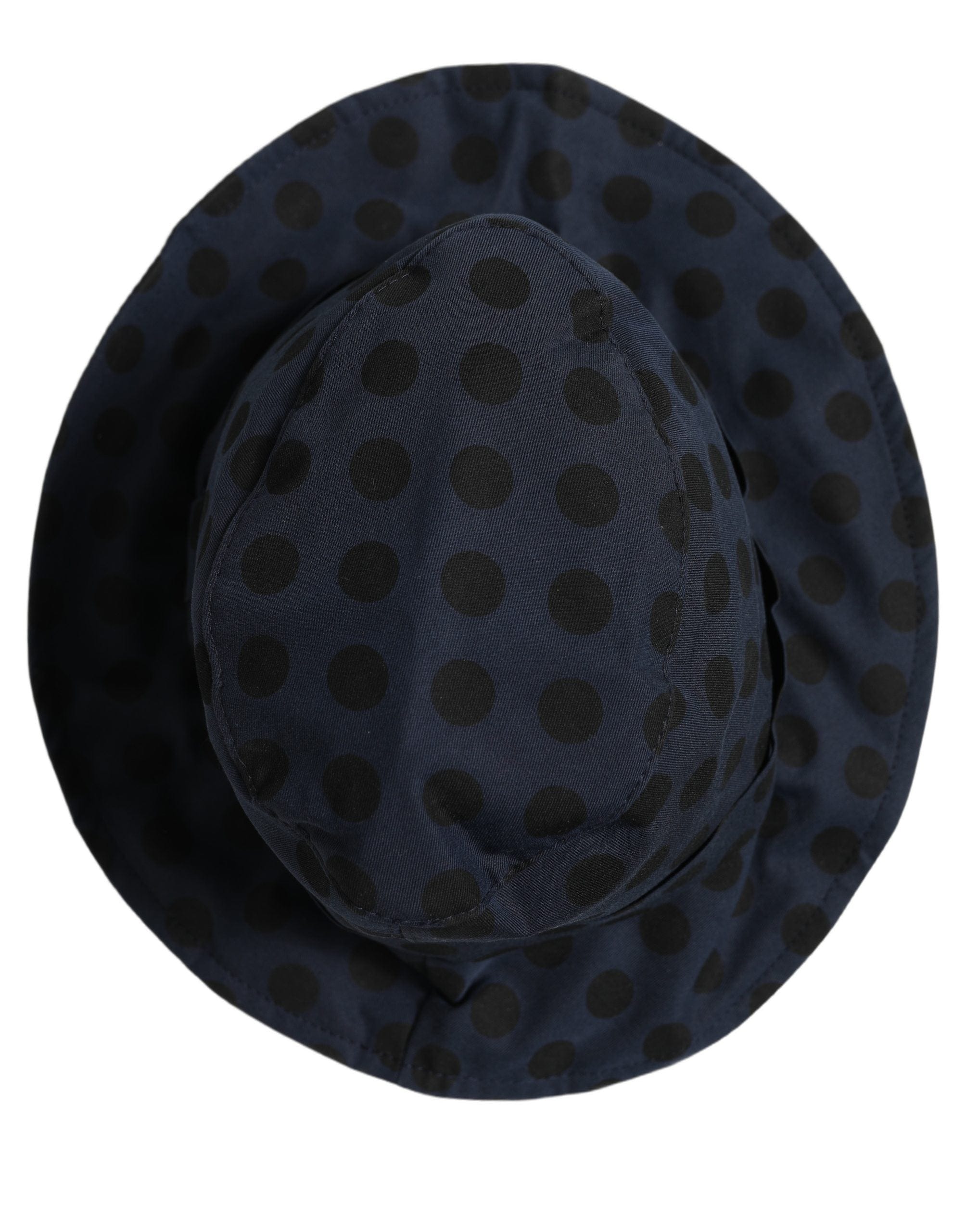 Dolce & Gabbana Blue Black Polka Dot Cotton Bucket Capello Women's Hat