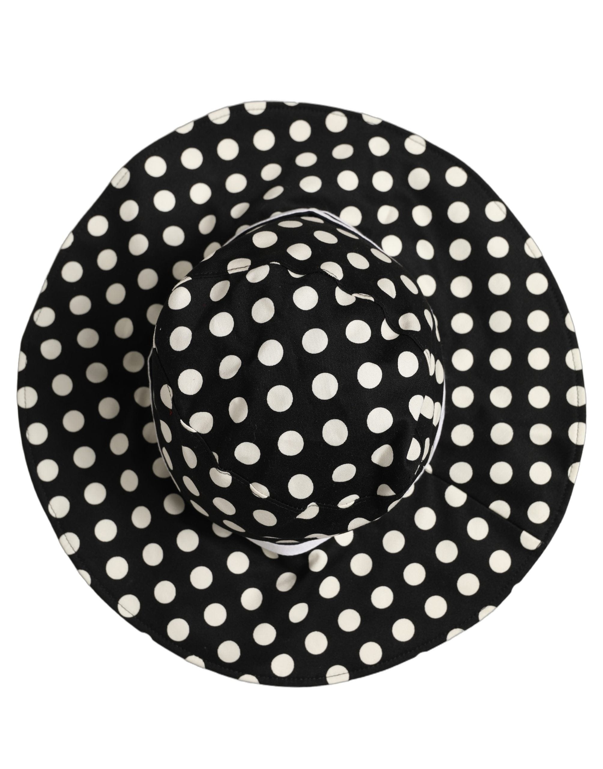 Dolce & Gabbana Black White Polka Dot Cotton Bucket Capello Women's Hat