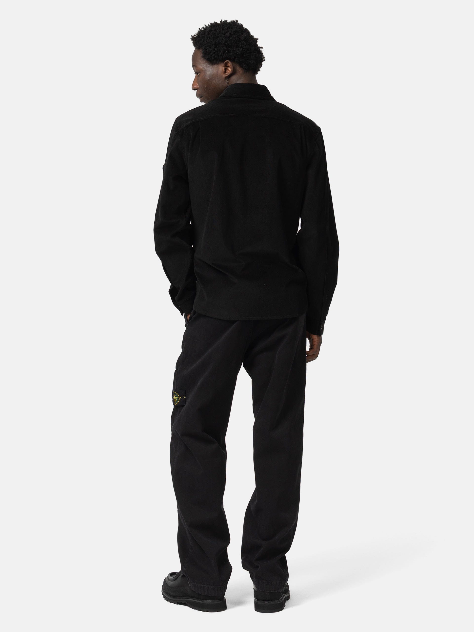 Stone Island Cotton Micro - Corduroy Overshirt Black