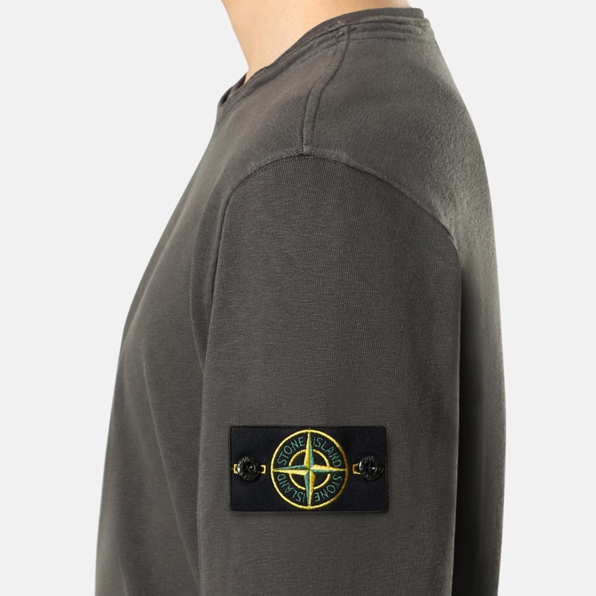 Stone Island Mens Malfile Fleece Old Effect Sweatshirt