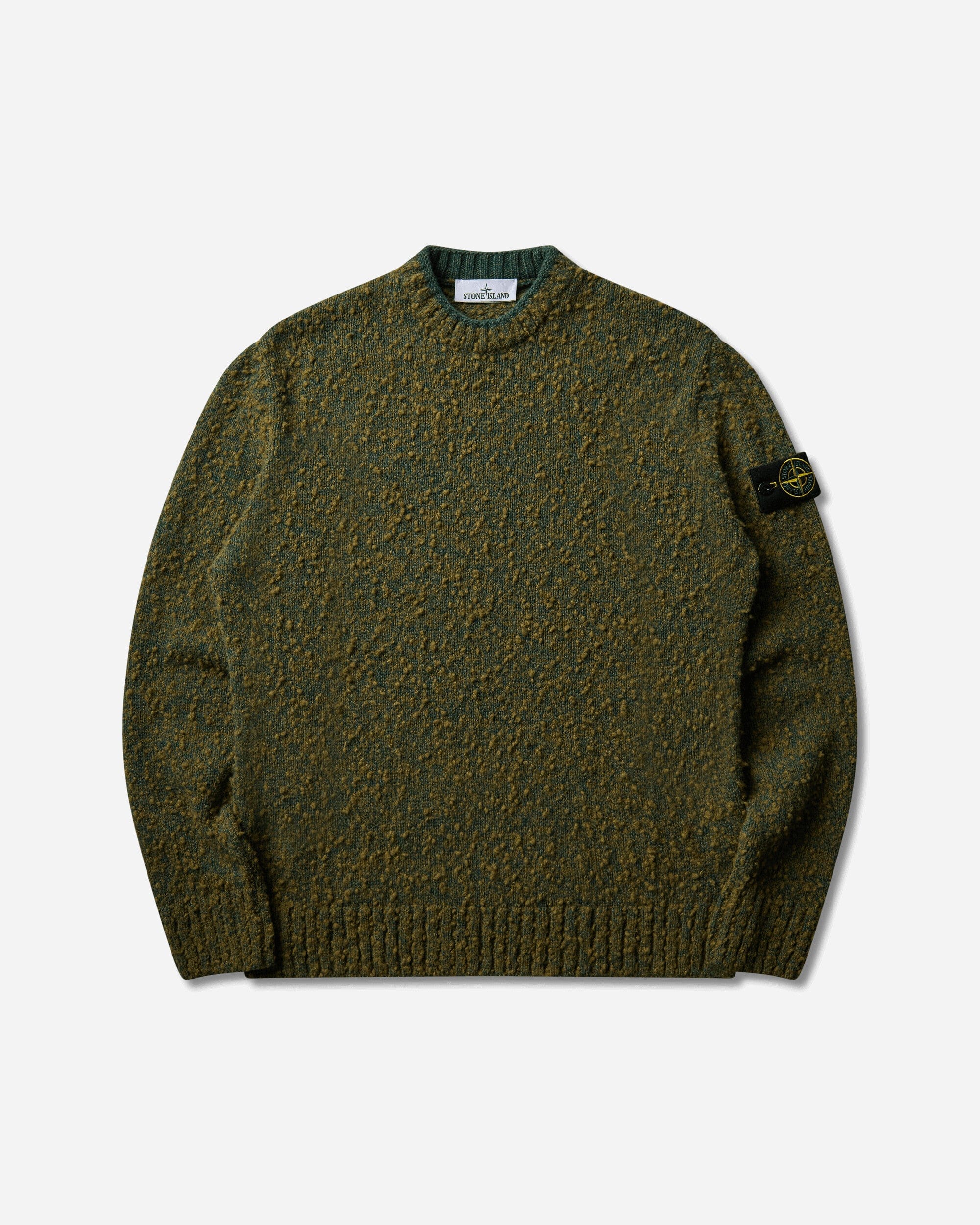 Stone Island Men's Speckled Wool Nylon Sweater Dark Green