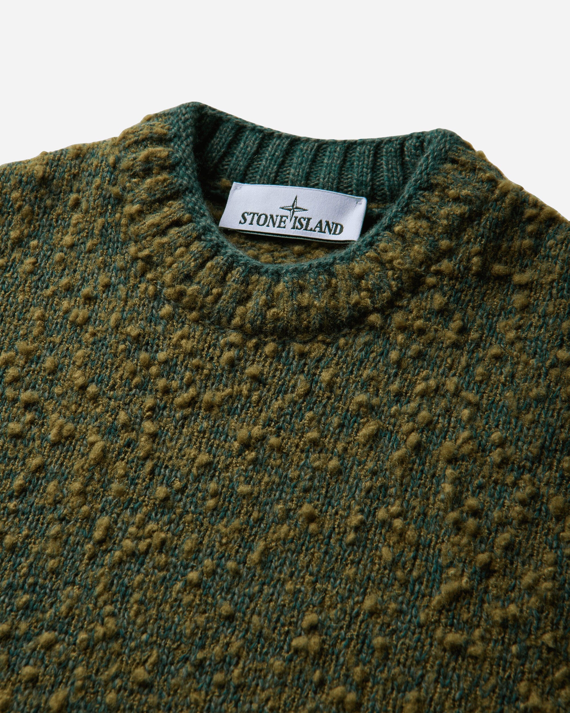 Stone Island Men's Speckled Wool Nylon Sweater Dark Green