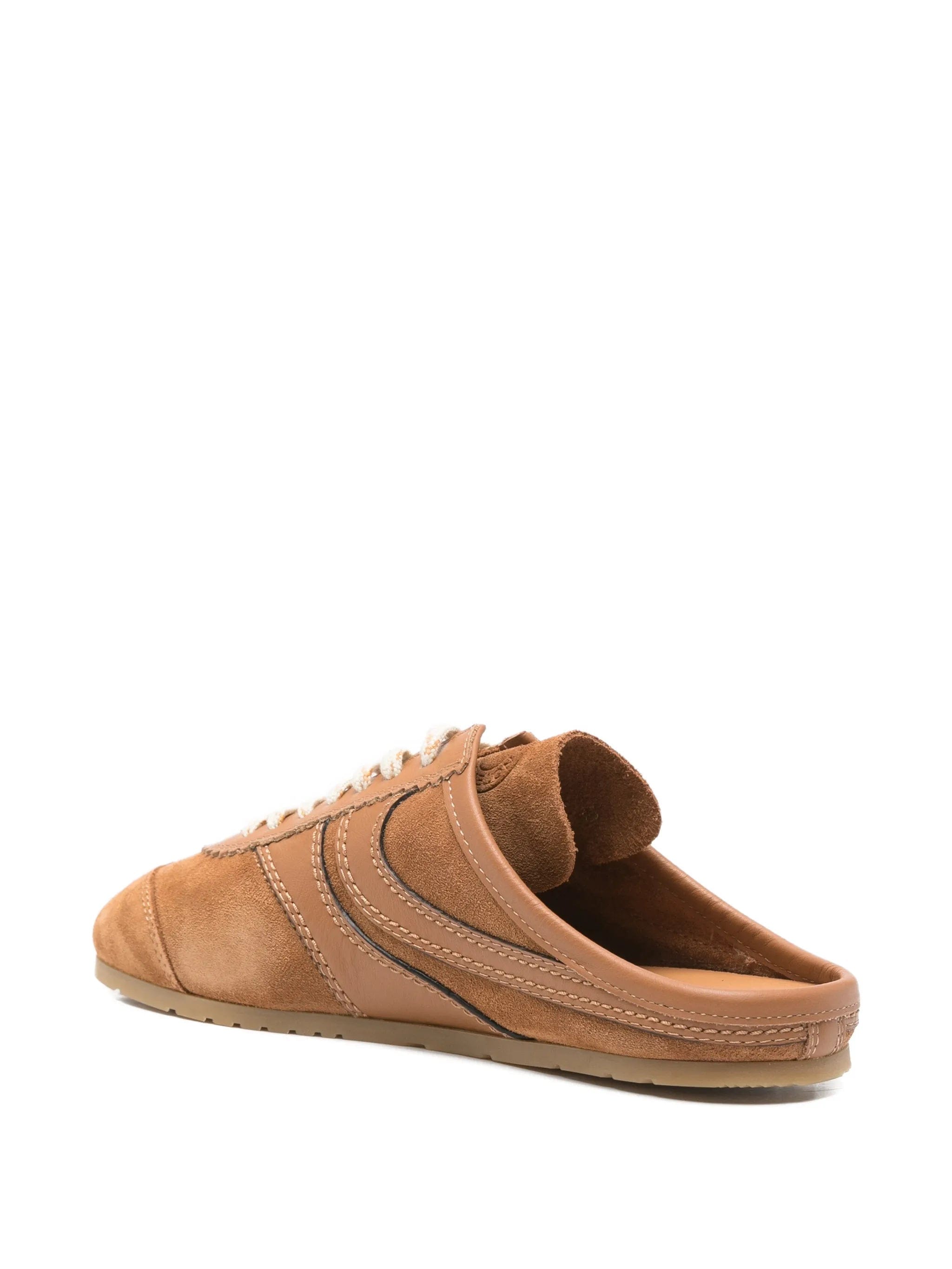 Dries Van Noten leather - trim suede sneakers