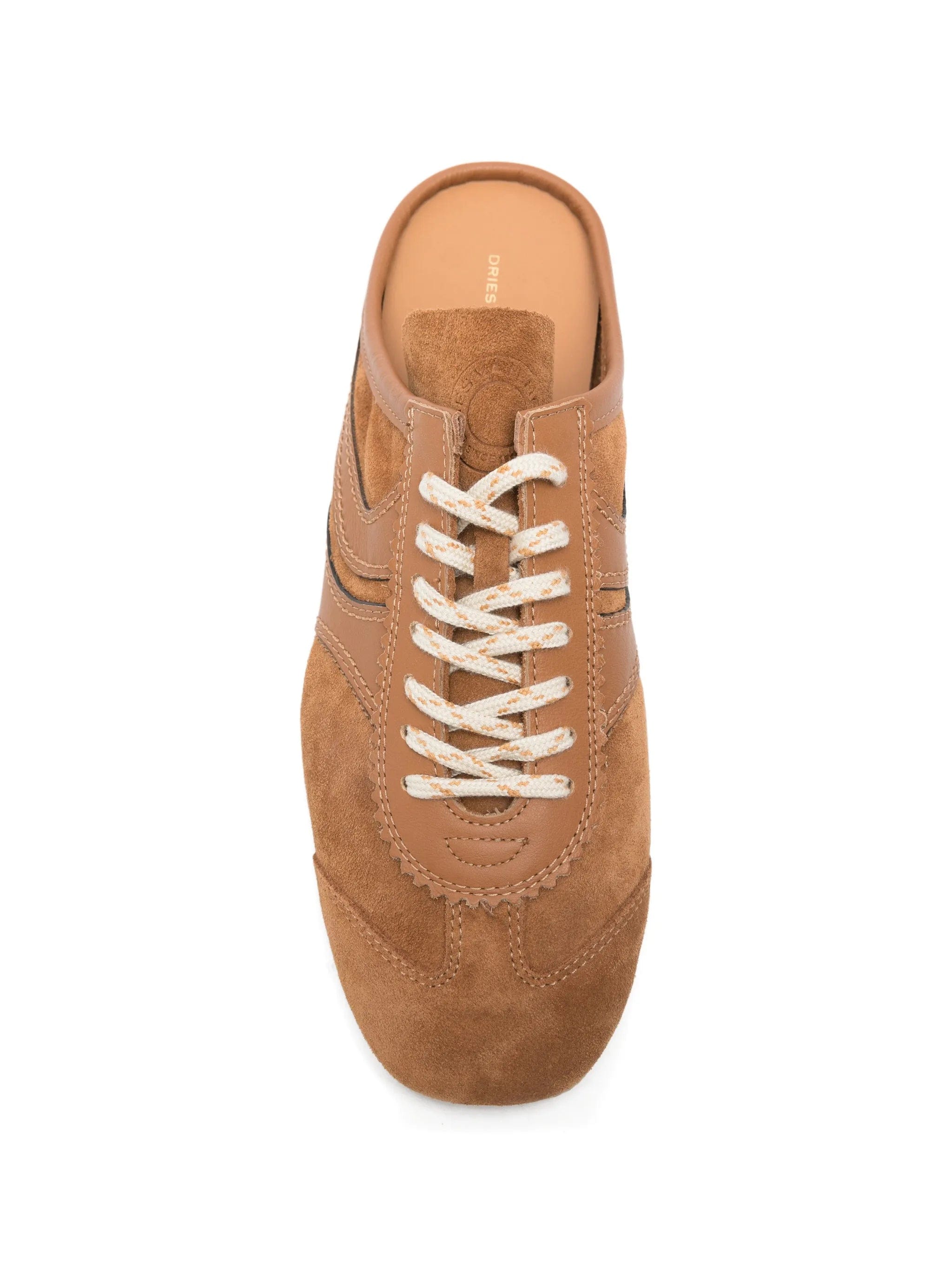 Dries Van Noten leather - trim suede sneakers