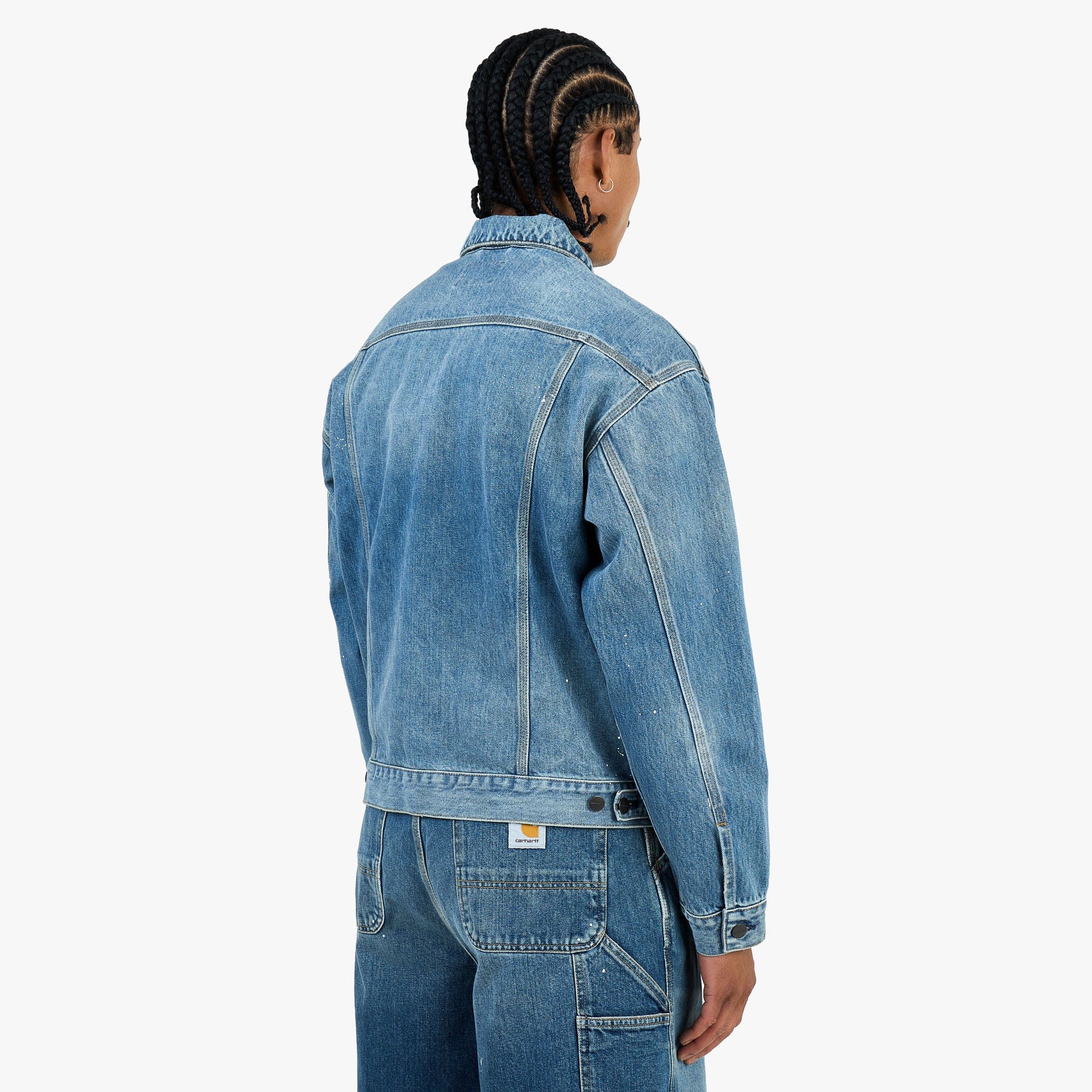 Carhartt WIP Helston Jacket Blue / Destroy Wash - Splatter