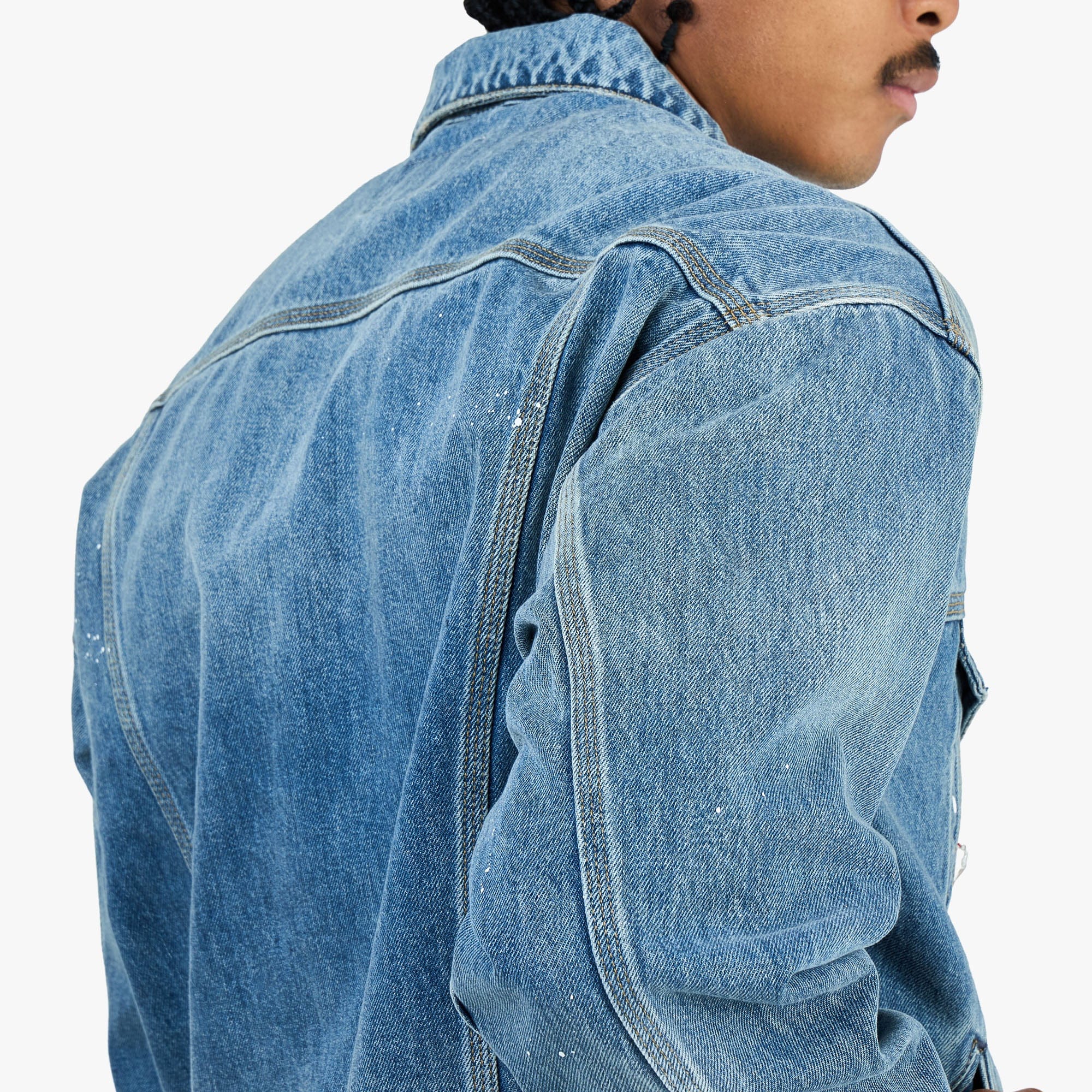 Carhartt WIP Helston Jacket Blue / Destroy Wash - Splatter
