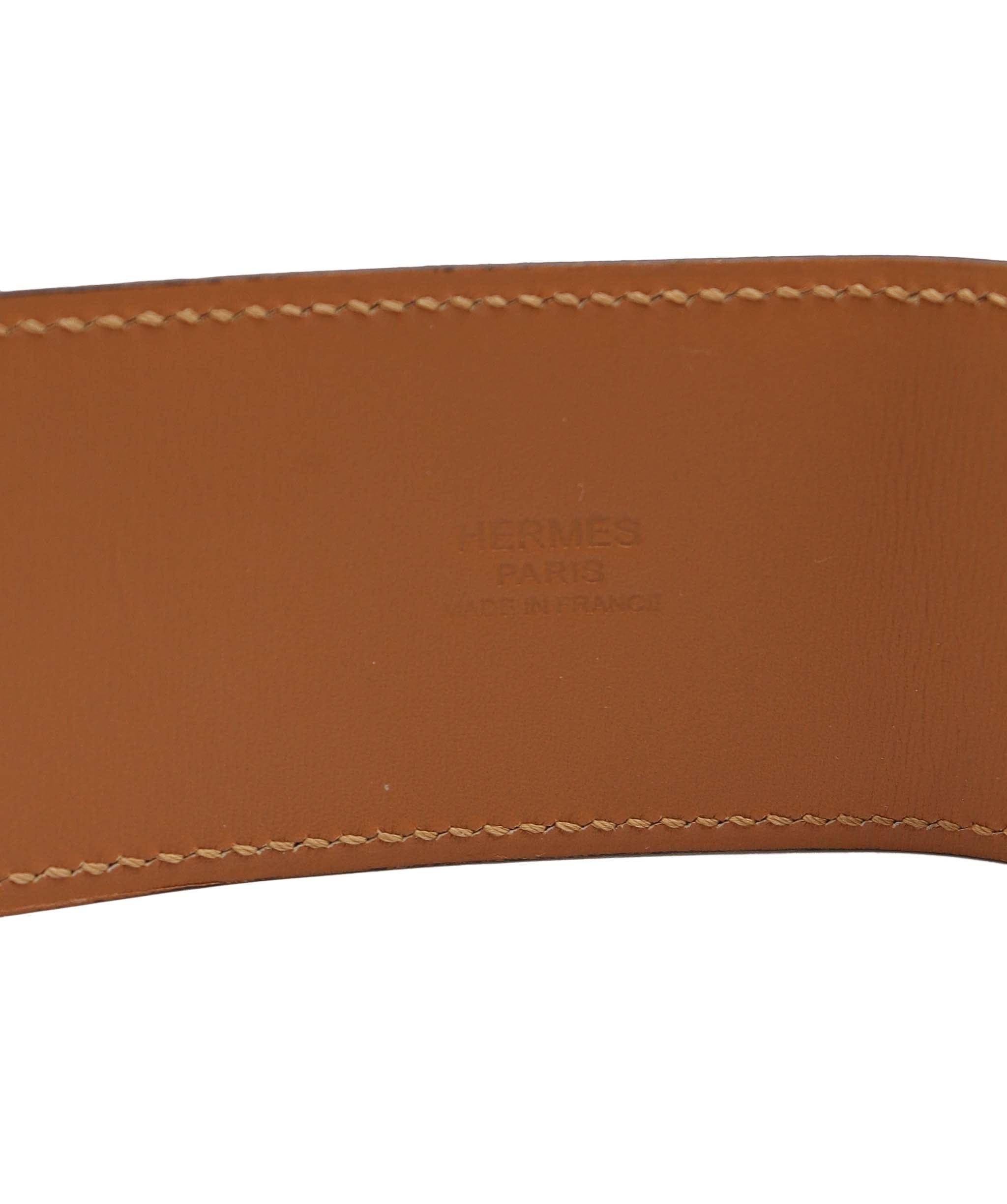 Hermès Collier De Chien Belt Jaune D'or Epsom PHW #P SKC1839
