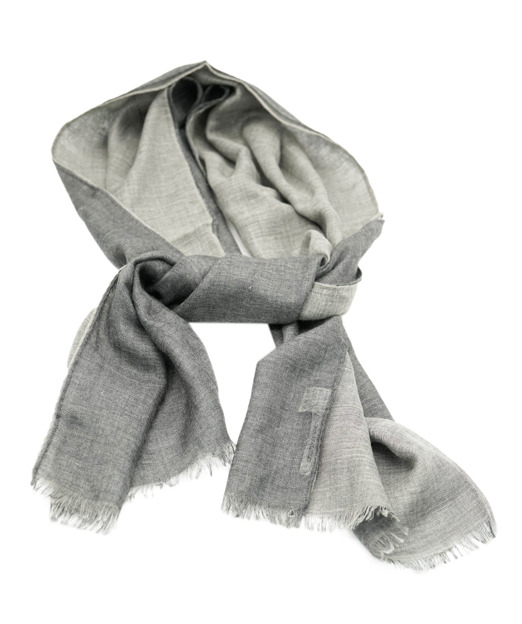 Hermes small rectangular cashmere grey two tone scarf with box - AJC0909