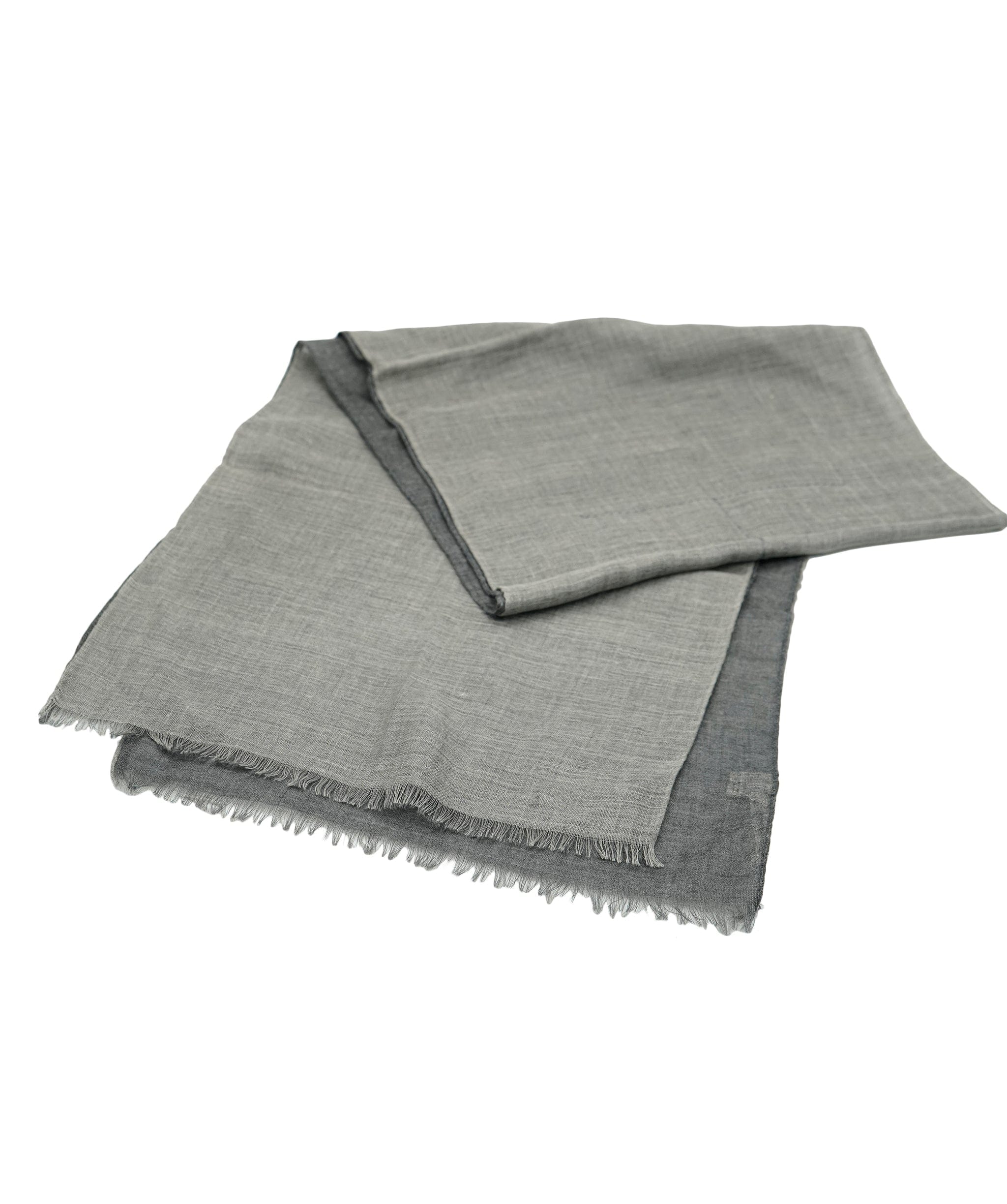 Hermes small rectangular cashmere grey two tone scarf with box - AJC0909
