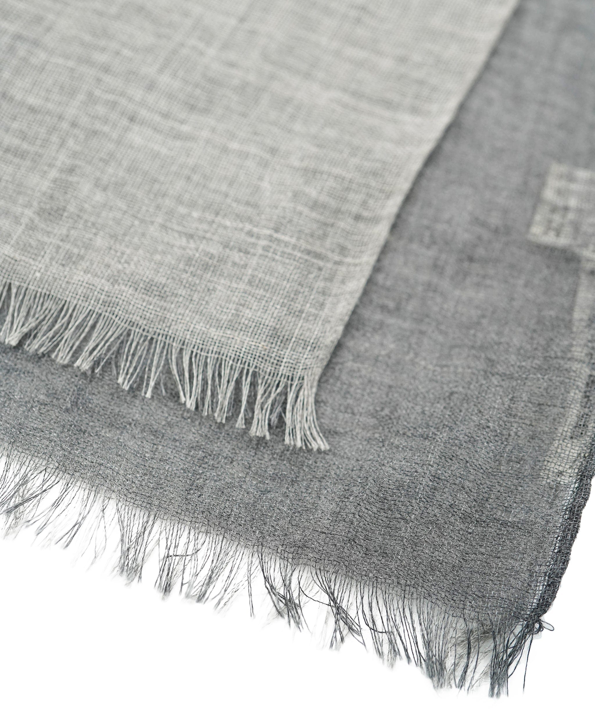 Hermes small rectangular cashmere grey two tone scarf with box - AJC0909