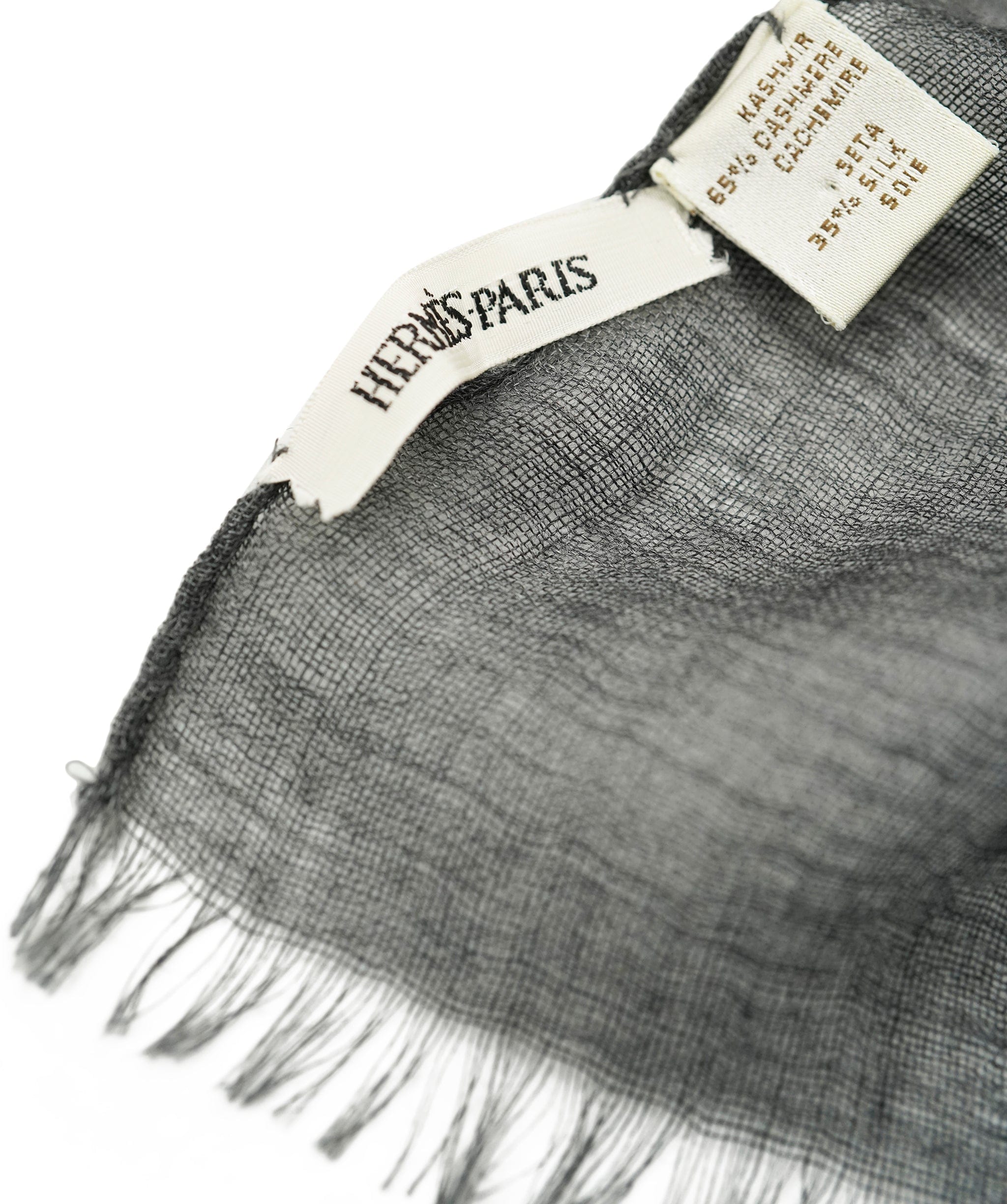 Hermes small rectangular cashmere grey two tone scarf with box - AJC0909