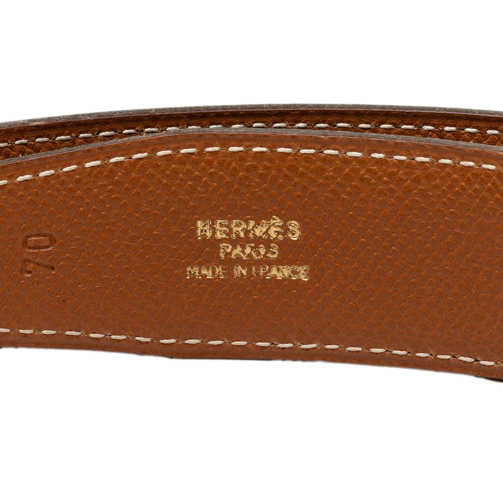 Hermès Box Calf and Courchevel Constance H Reversible Belt