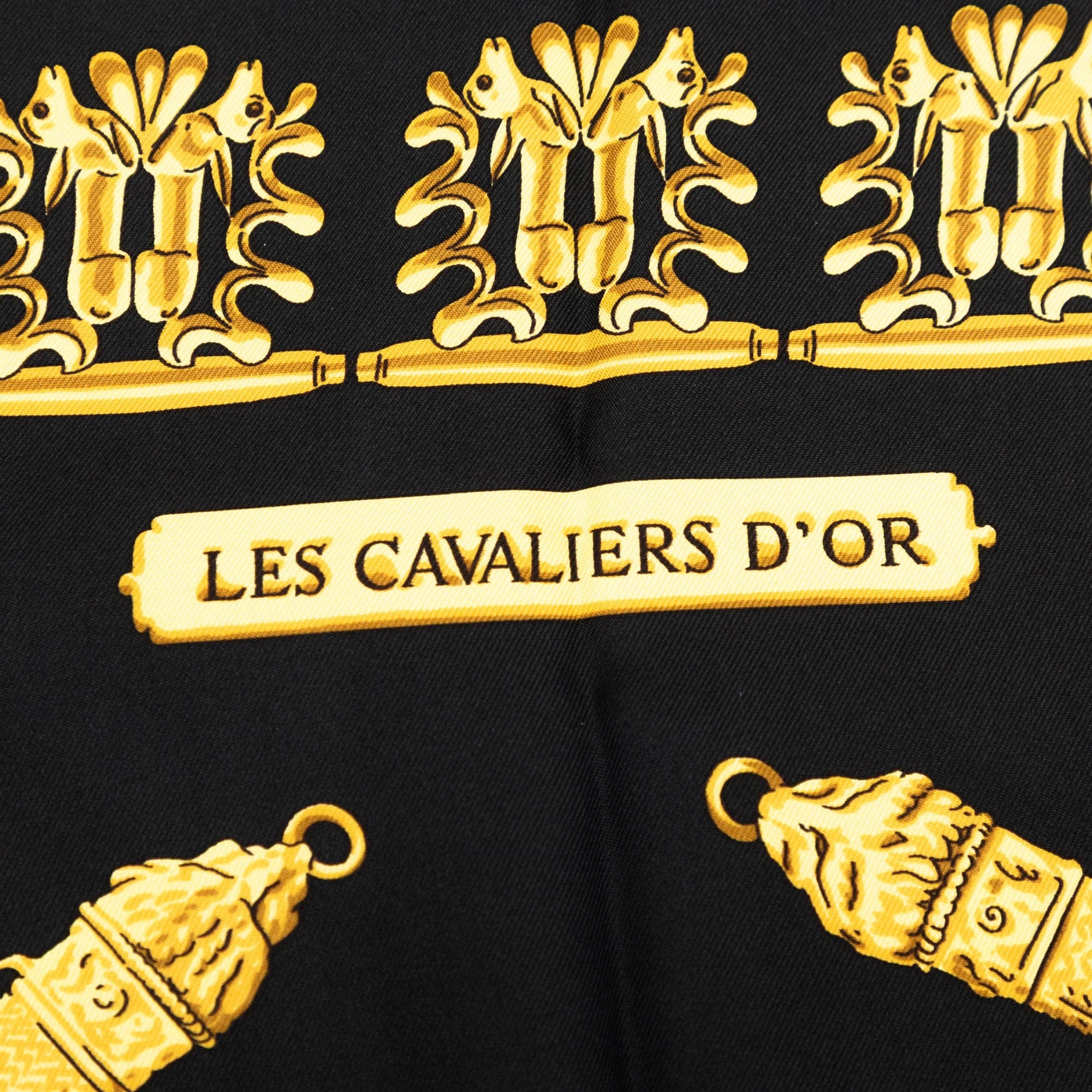 Hermès Les Cavaliers d Or Silk Scarf 90