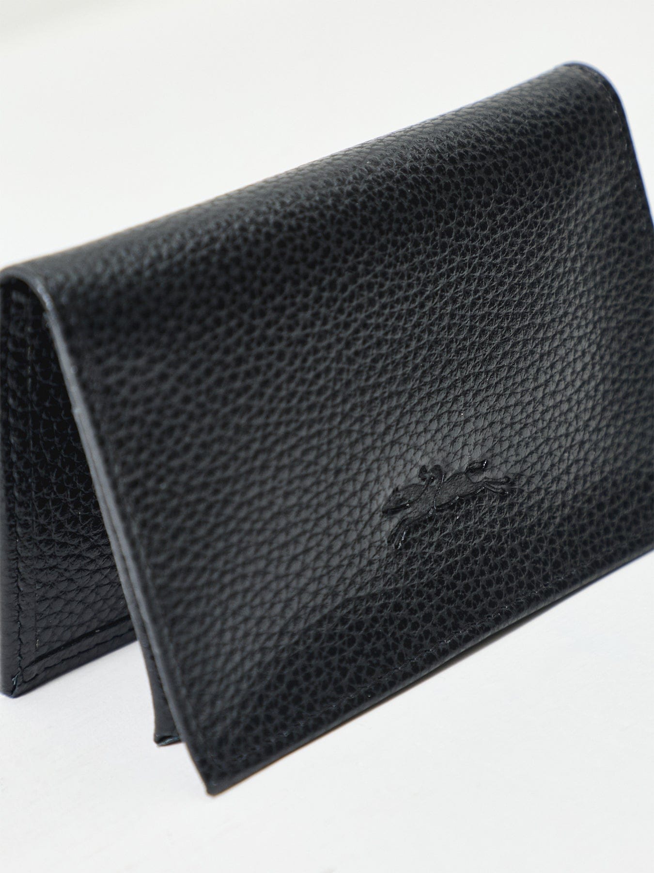 Longchamp Le Foulonné Leather Card Holder Black