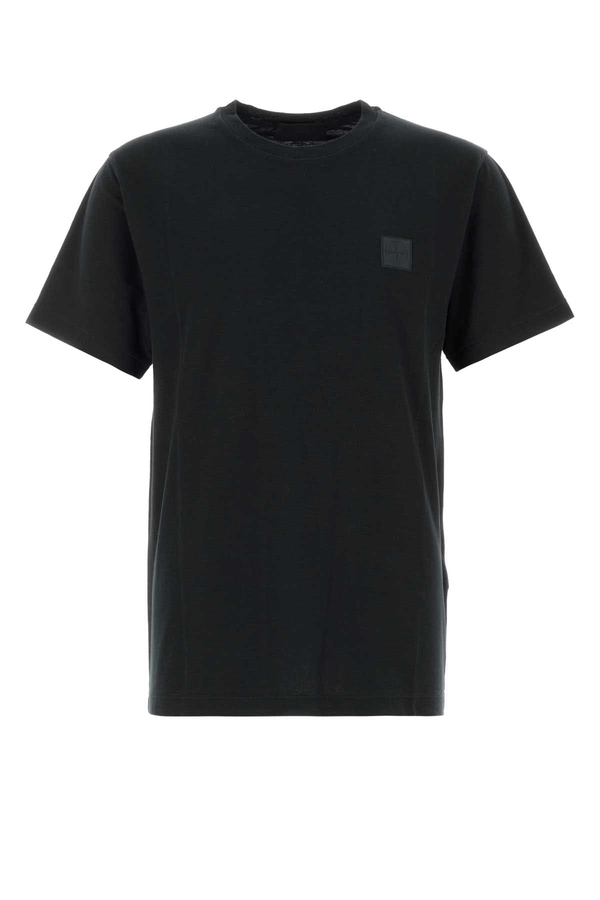 Stone Island Logo - Patch Cotton T - shirt — Black