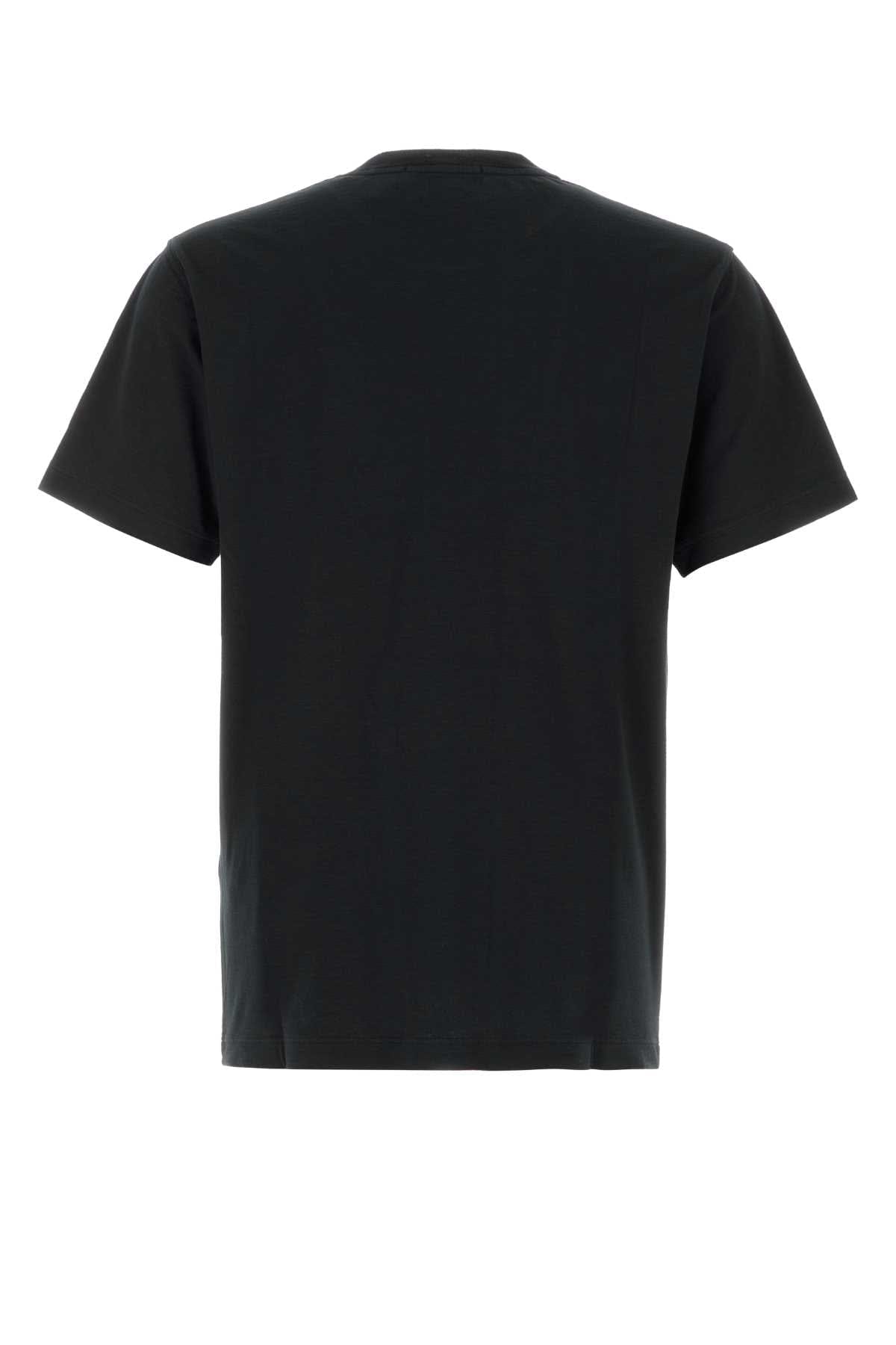 Stone Island Logo - Patch Cotton T - shirt — Black