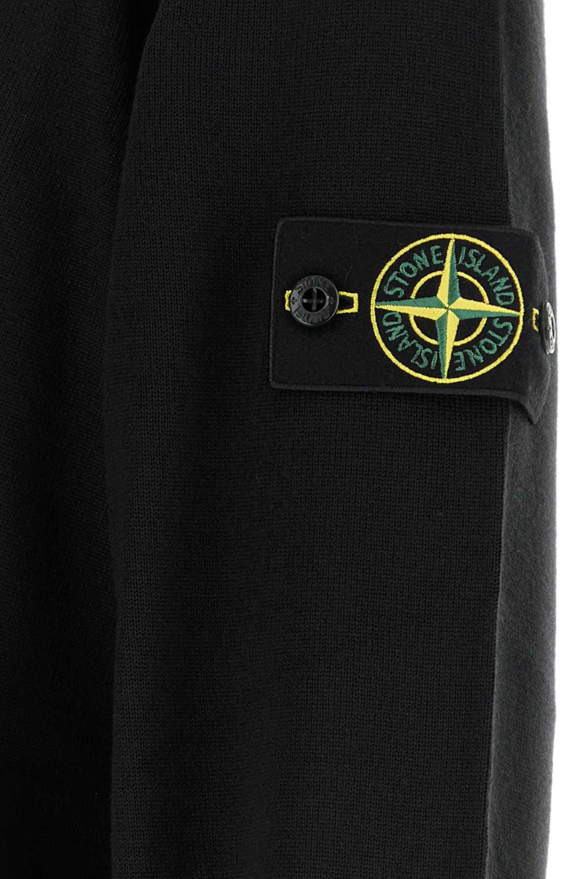 Stone Island Virgin Wool Sweater — Black