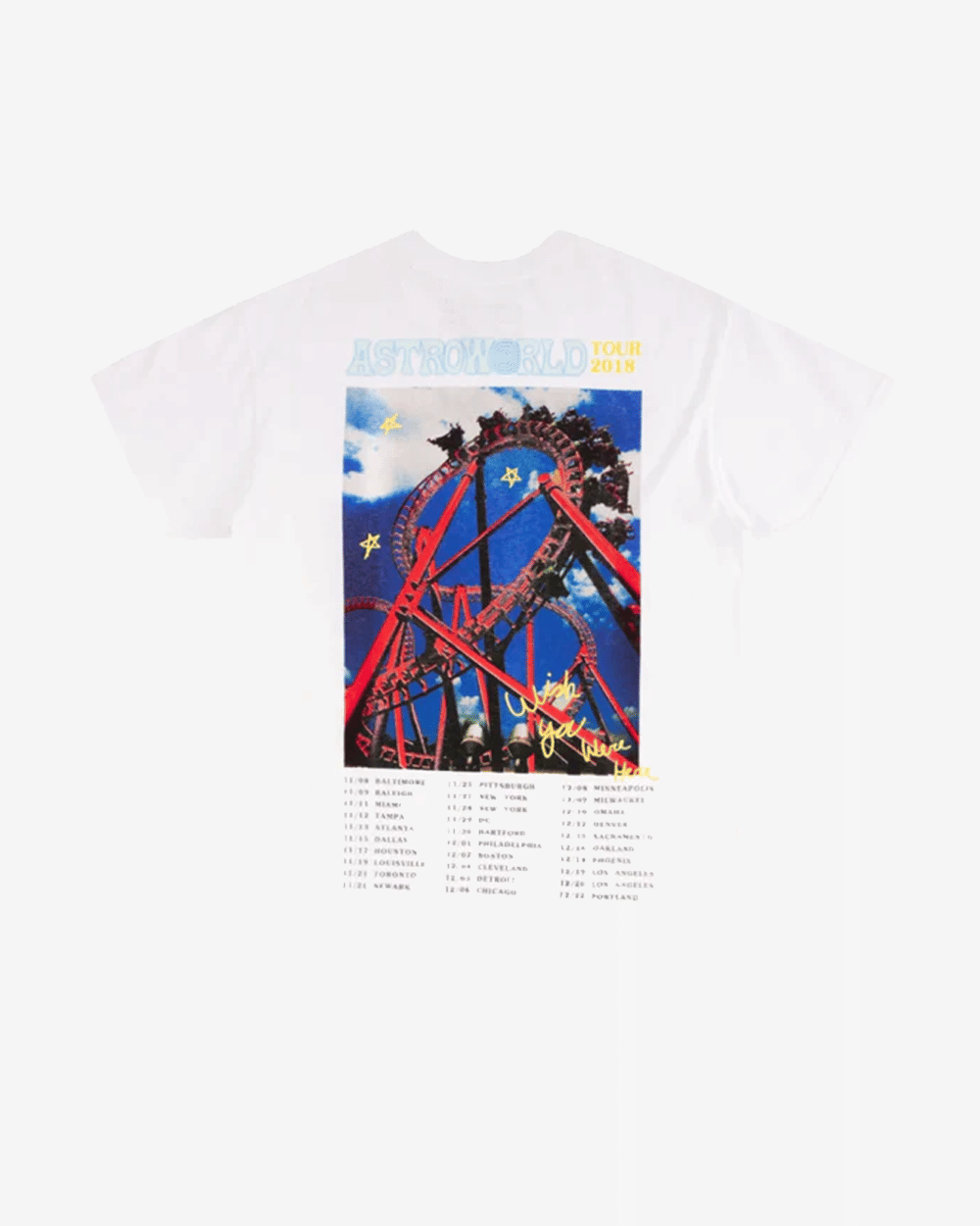 TRAVIS SCOTT ASTROWORLD ROLLER COASTER WHITE T-Shirt