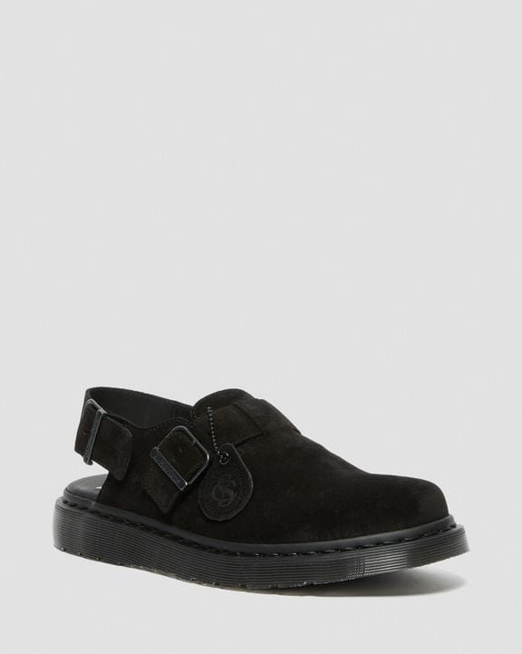Dr Martens Jorge Made In England Suede Slingback Mules - Black