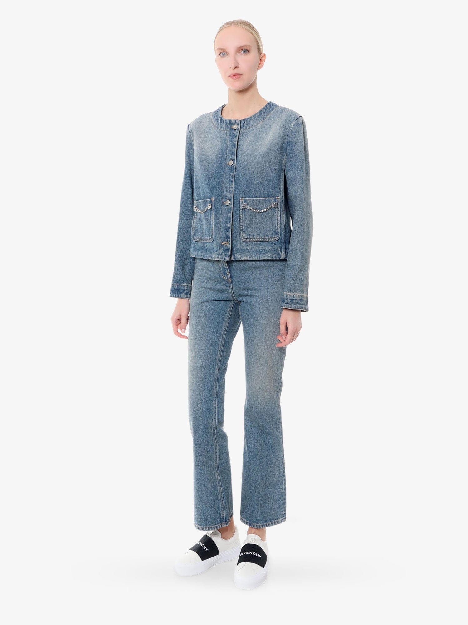 Givenchy Denim jacket with metal 4 g chain