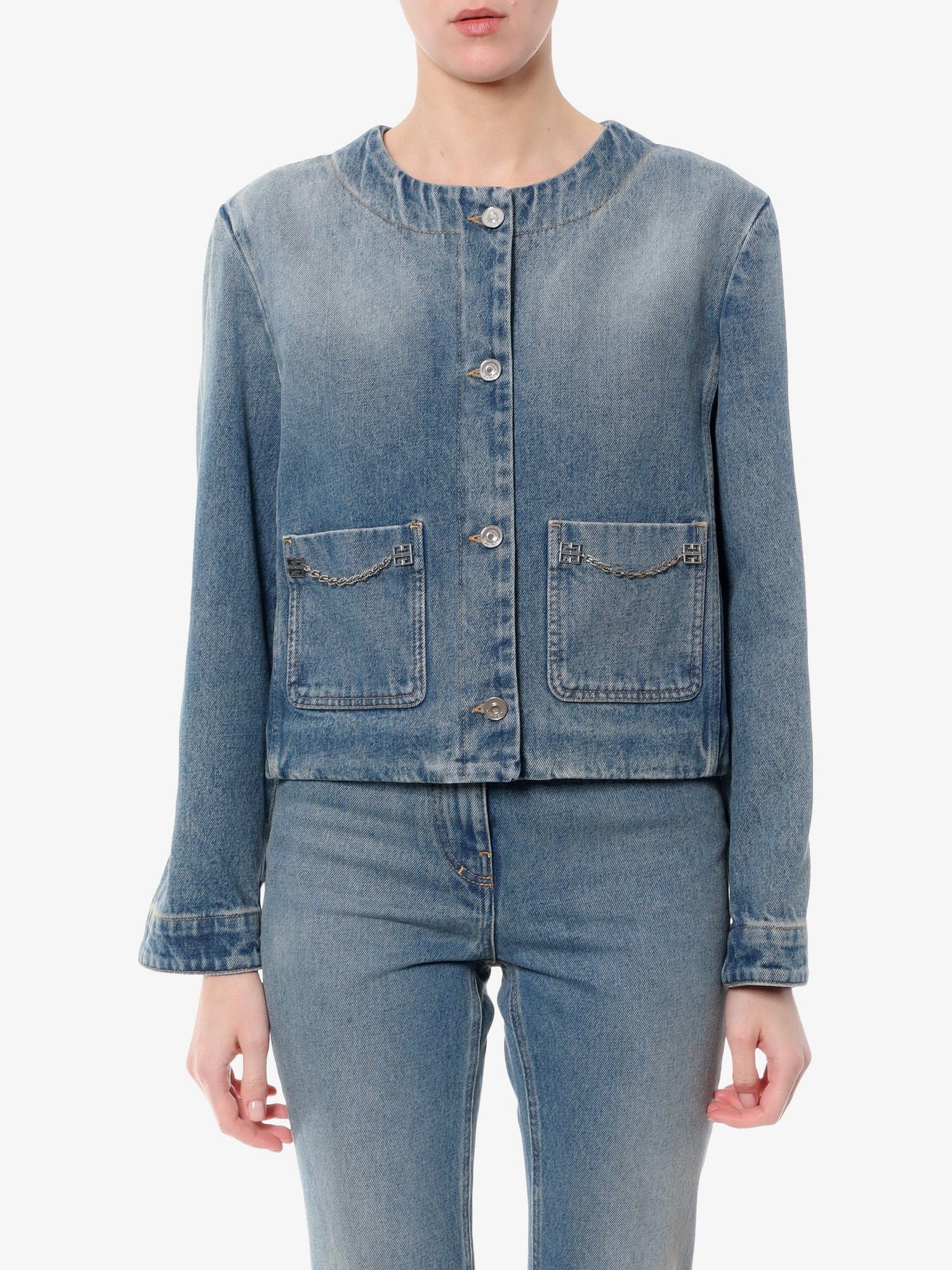 Givenchy Denim jacket with metal 4 g chain