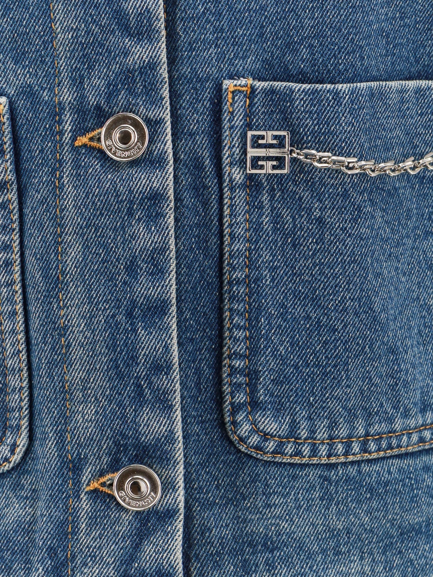 Givenchy Denim jacket with metal 4 g chain