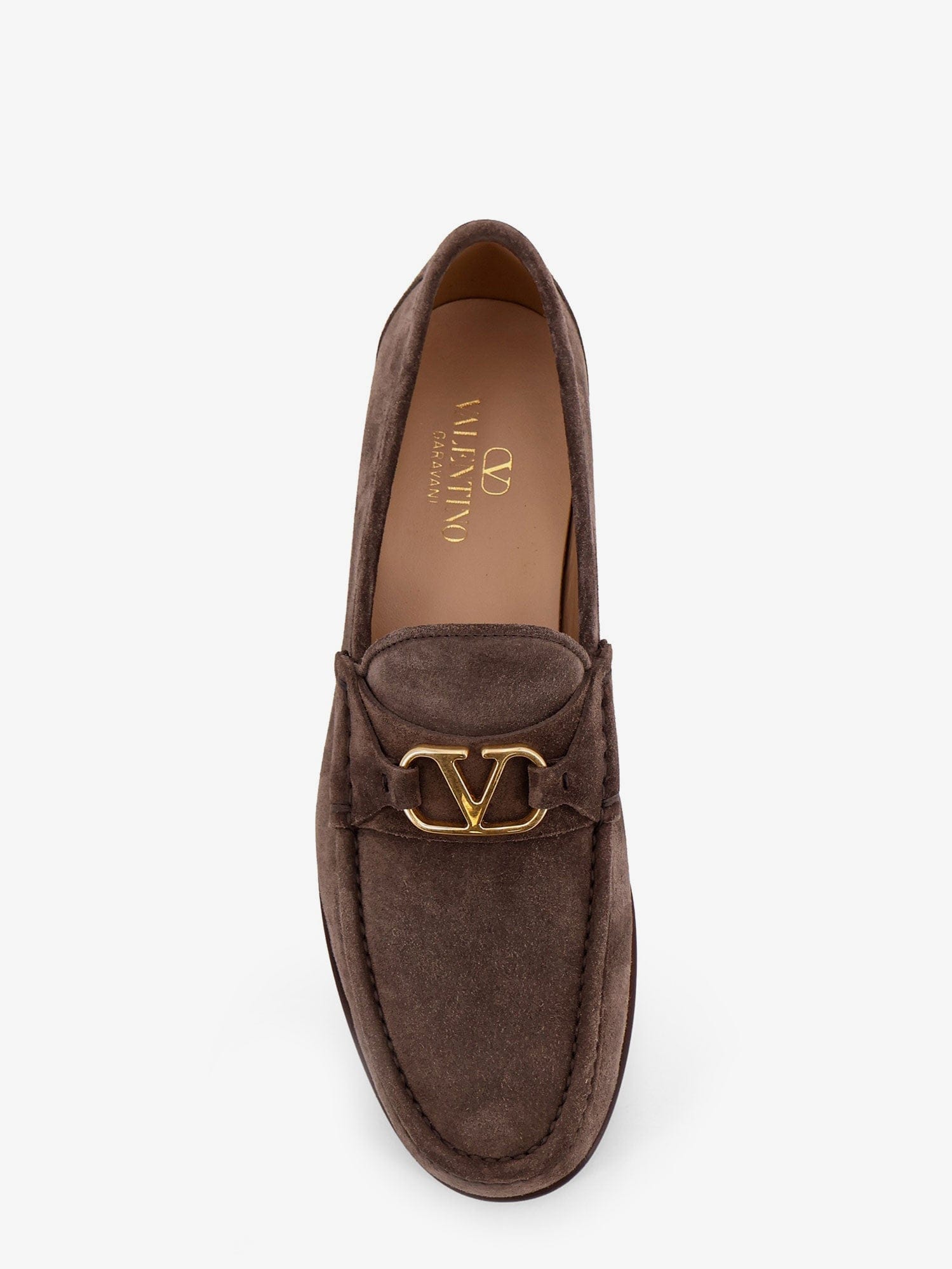Valentino Garavani Suede loafers with metal VLogo Signature