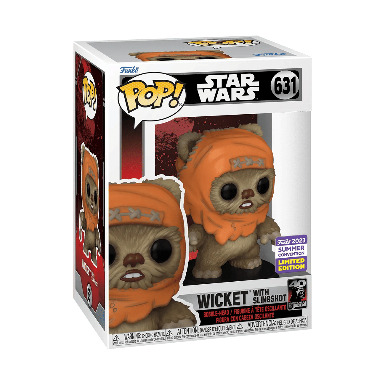 Funko Star Wars - Wicket with Slingshot SDCC 2023 US Exclusive Pop! Vinyl [RS]