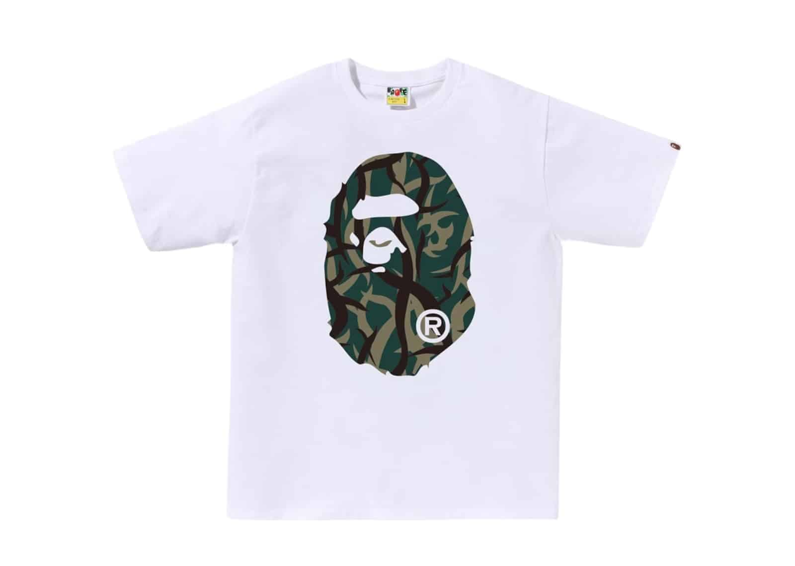 BAPE Trial Camo Big Ape Head T-Shirt White/Green