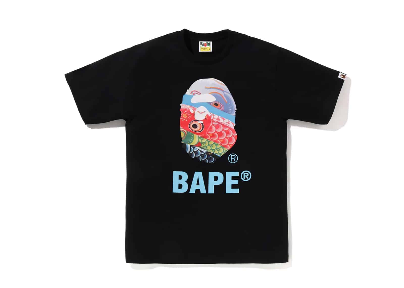Bape Carp Streamer Photo Ape Head T-Shirt Black