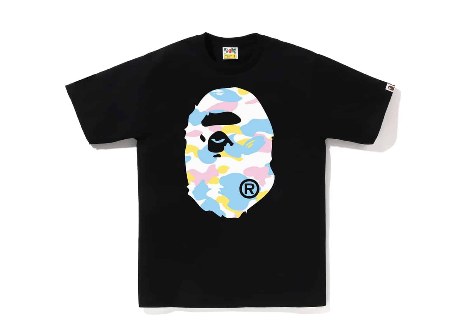BAPE New Multi Camo Big Ape Head T-Shirt Black
