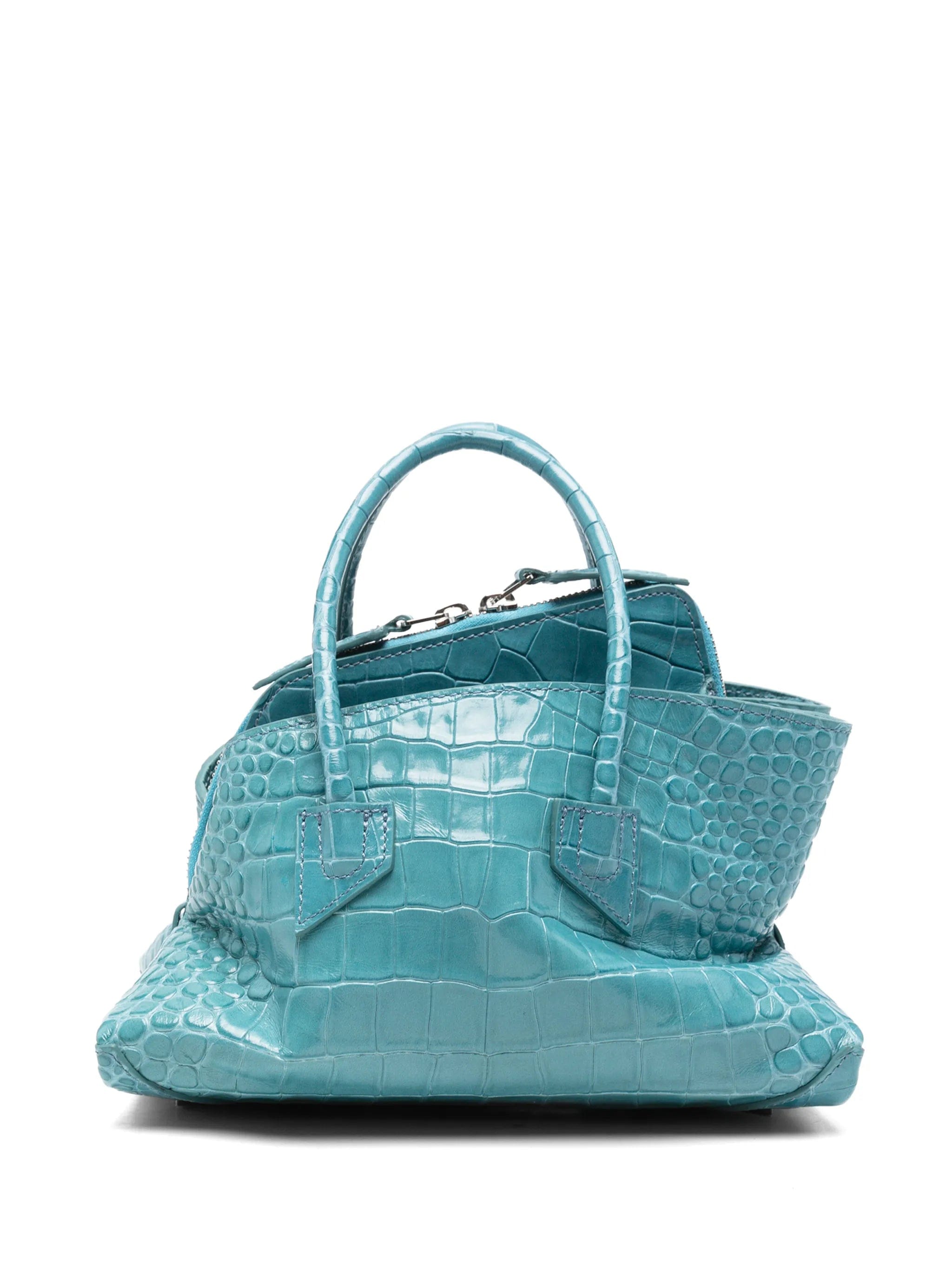 The Attico mini La Passeggiata croc - effect tote bag
