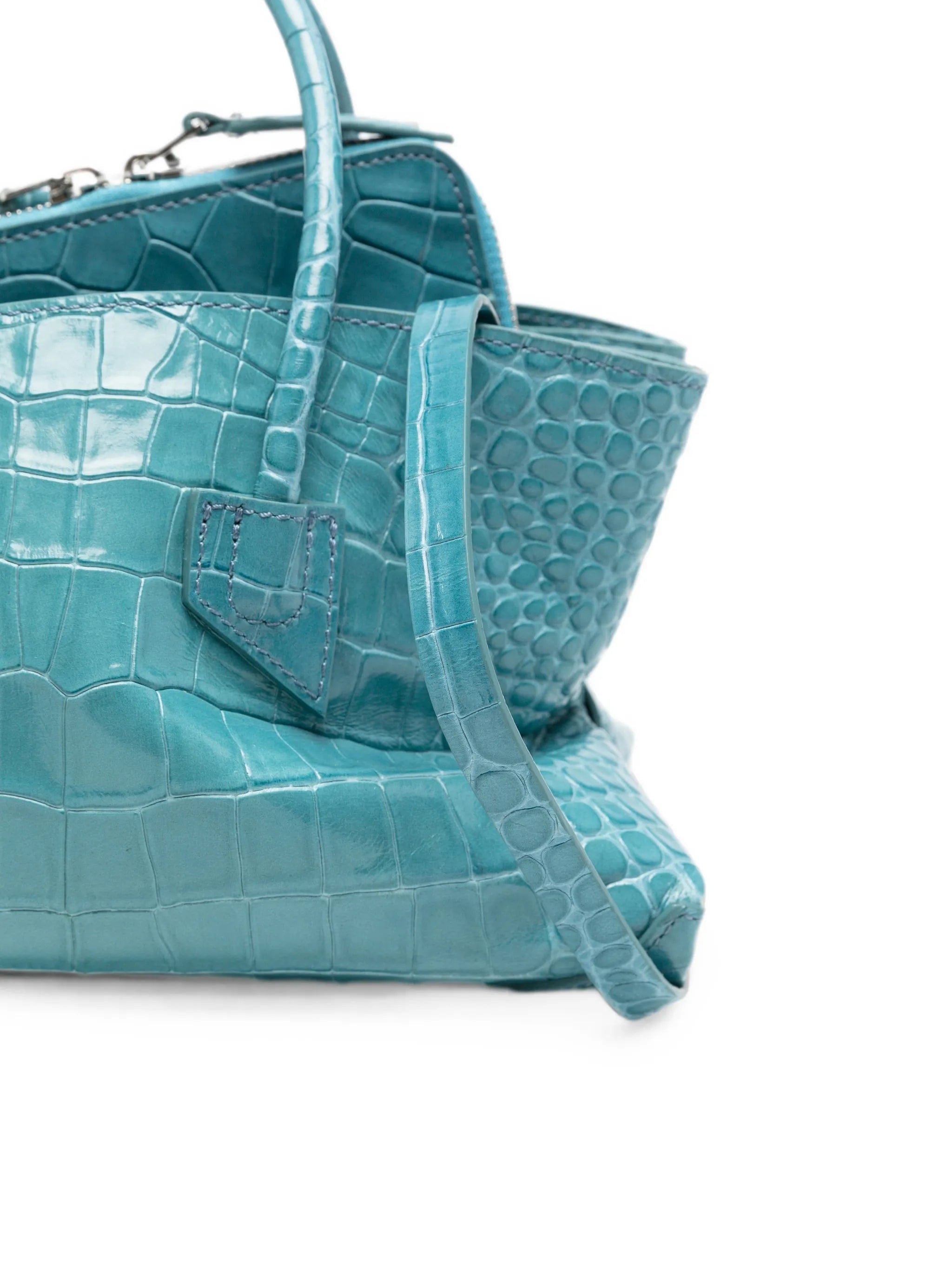 The Attico mini La Passeggiata croc - effect tote bag