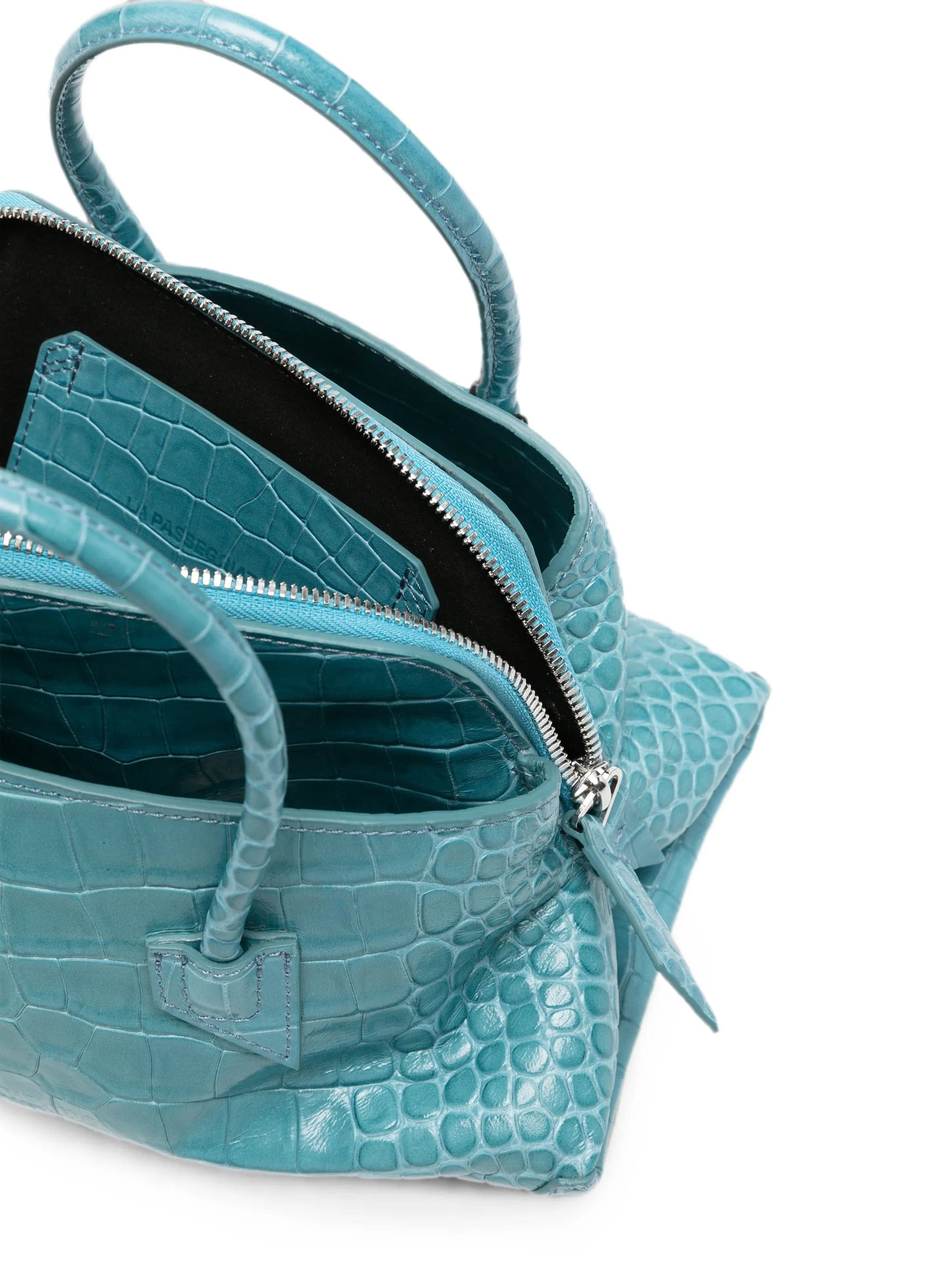 The Attico mini La Passeggiata croc - effect tote bag