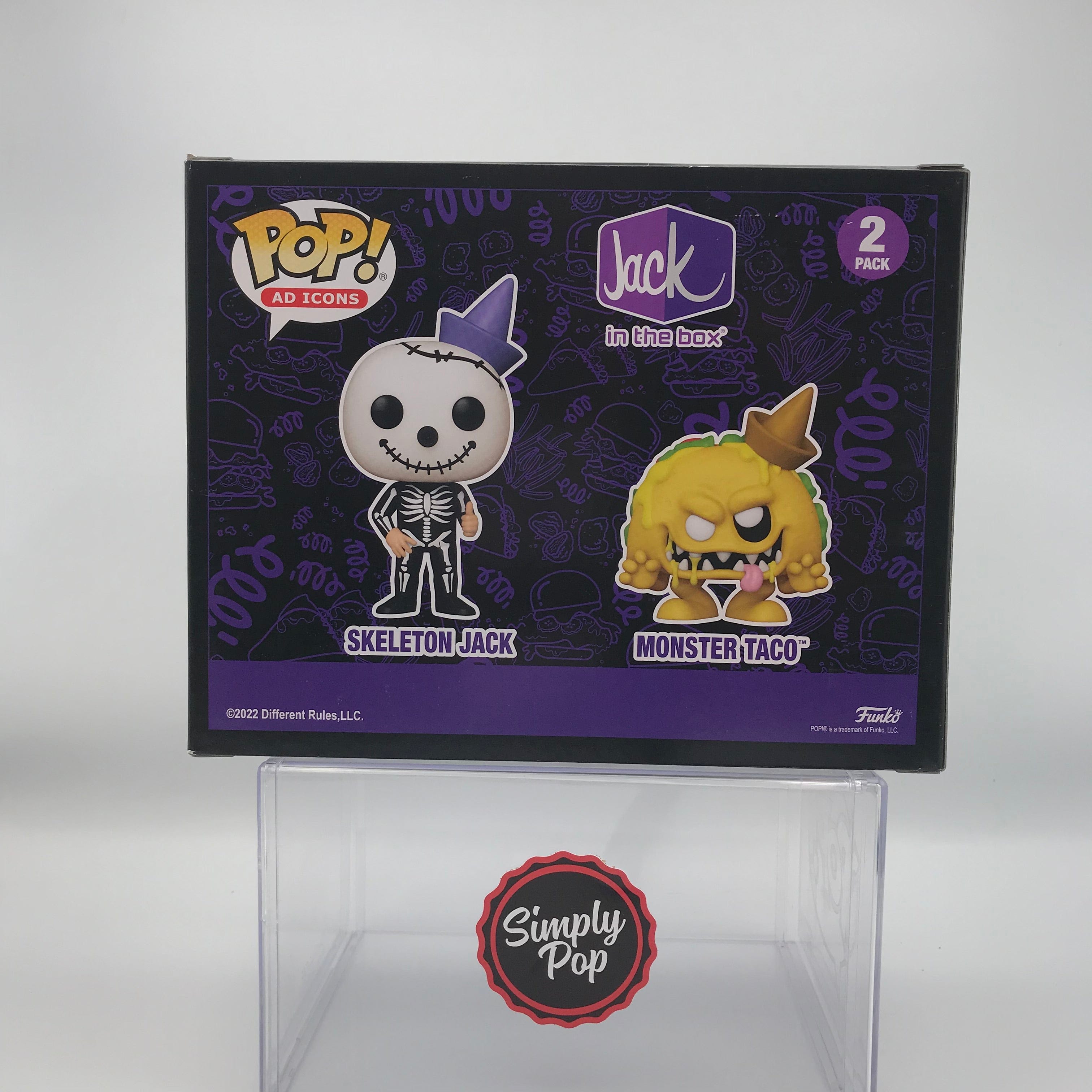 Funko Pop Ad Icons Skeleton Jack & Monster Taco 2 - pack Shop Exclusive Jack In The Box Special Edition