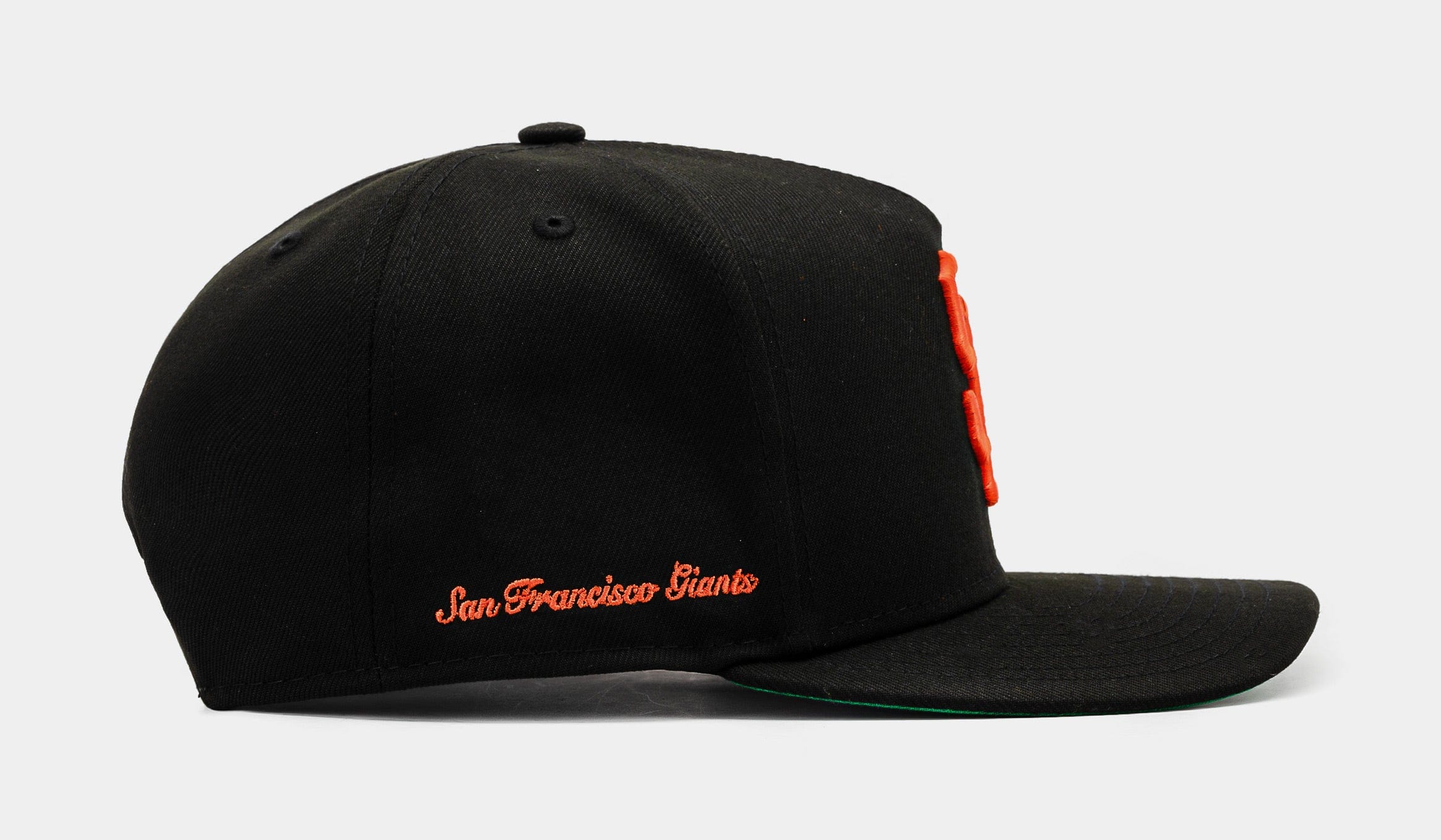 NEW ERA Shoe Palace Exclusive San Francisco Giants Side Script 950AF Snapback Mens Hat (Black/Orange)
