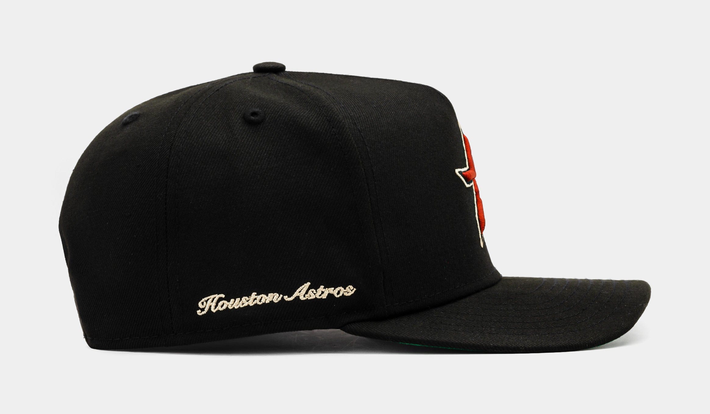 NEW ERA Shoe Palace Exclusive Houston Astros Side Script 950AF Snapback Mens Hat (Black/Orange)