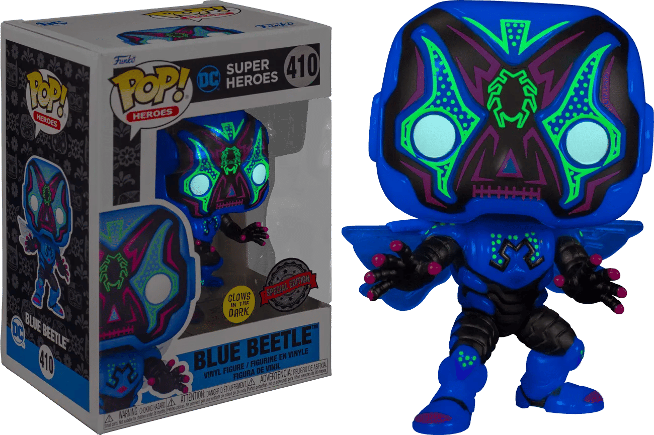 Funko DC Comics - Blue Beetle Dia De Los DC Glow US Exclusive Pop! Vinyl [RS]