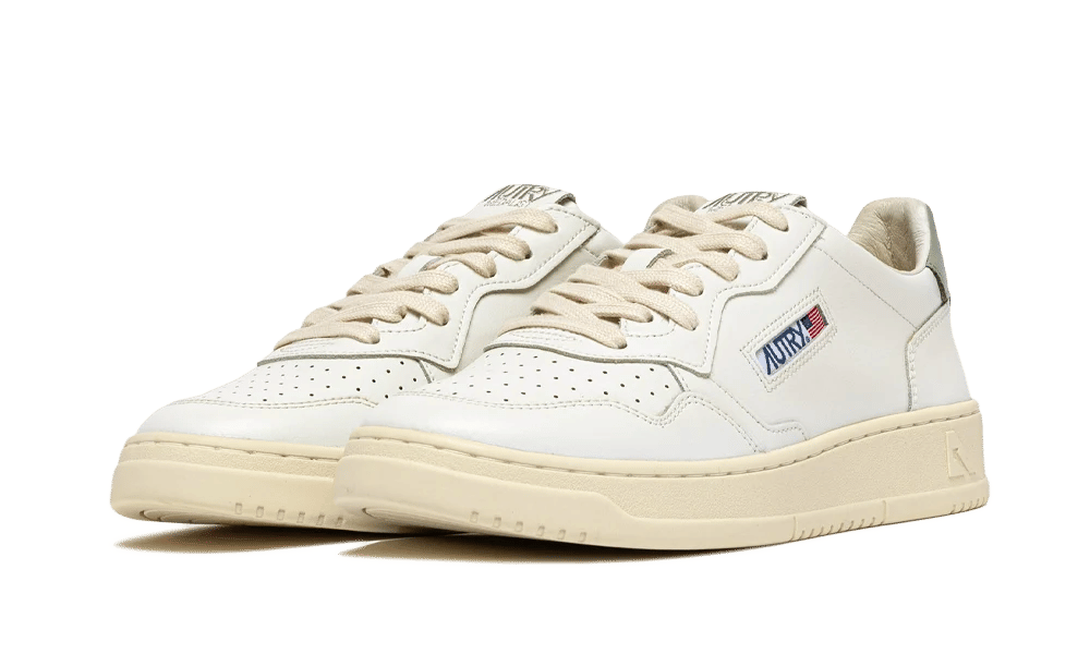 AUTRY Medalist Low Leather Leather White Sea Grass