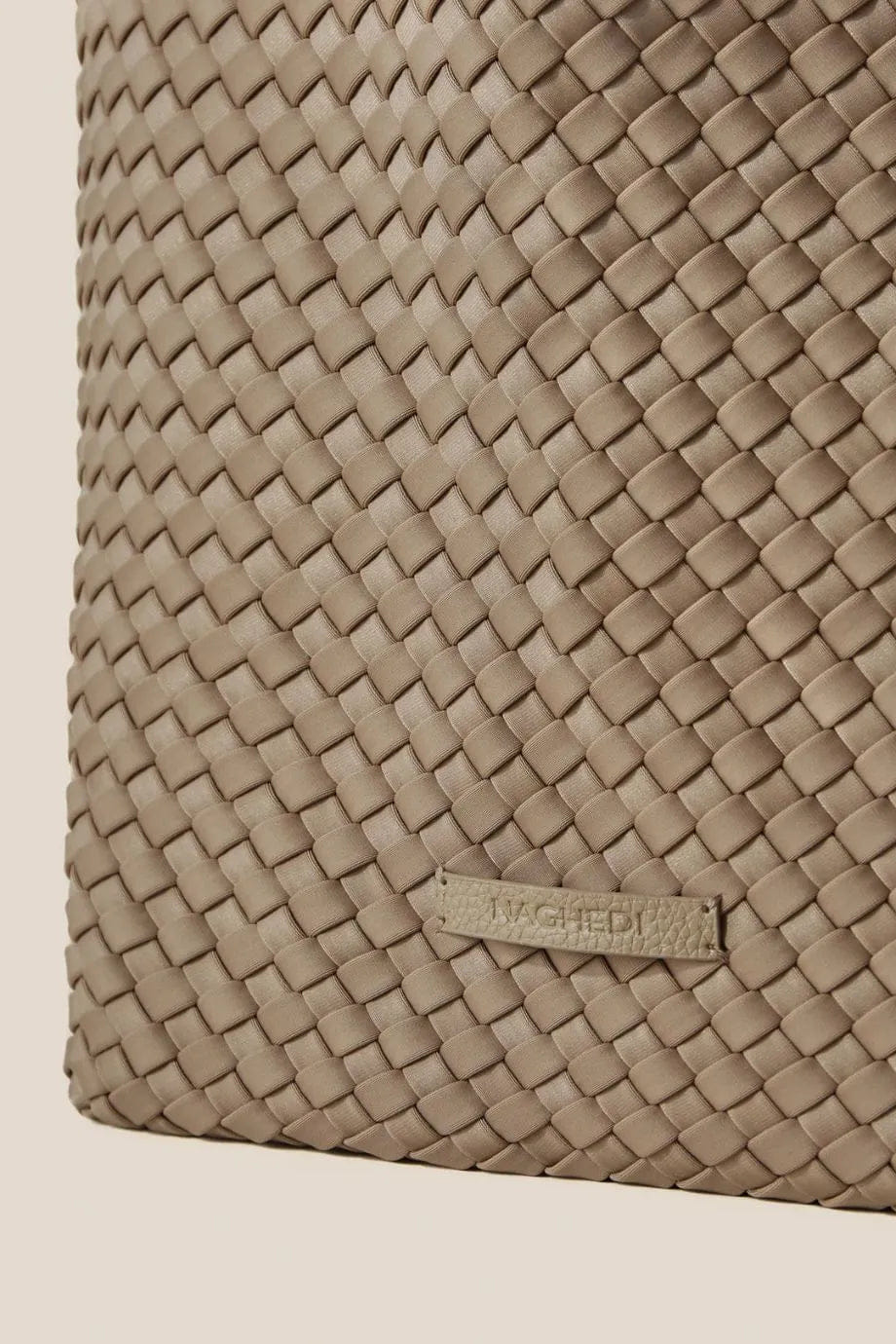 Naghedi Jetsetter Woven Large Tote Bag in Beige