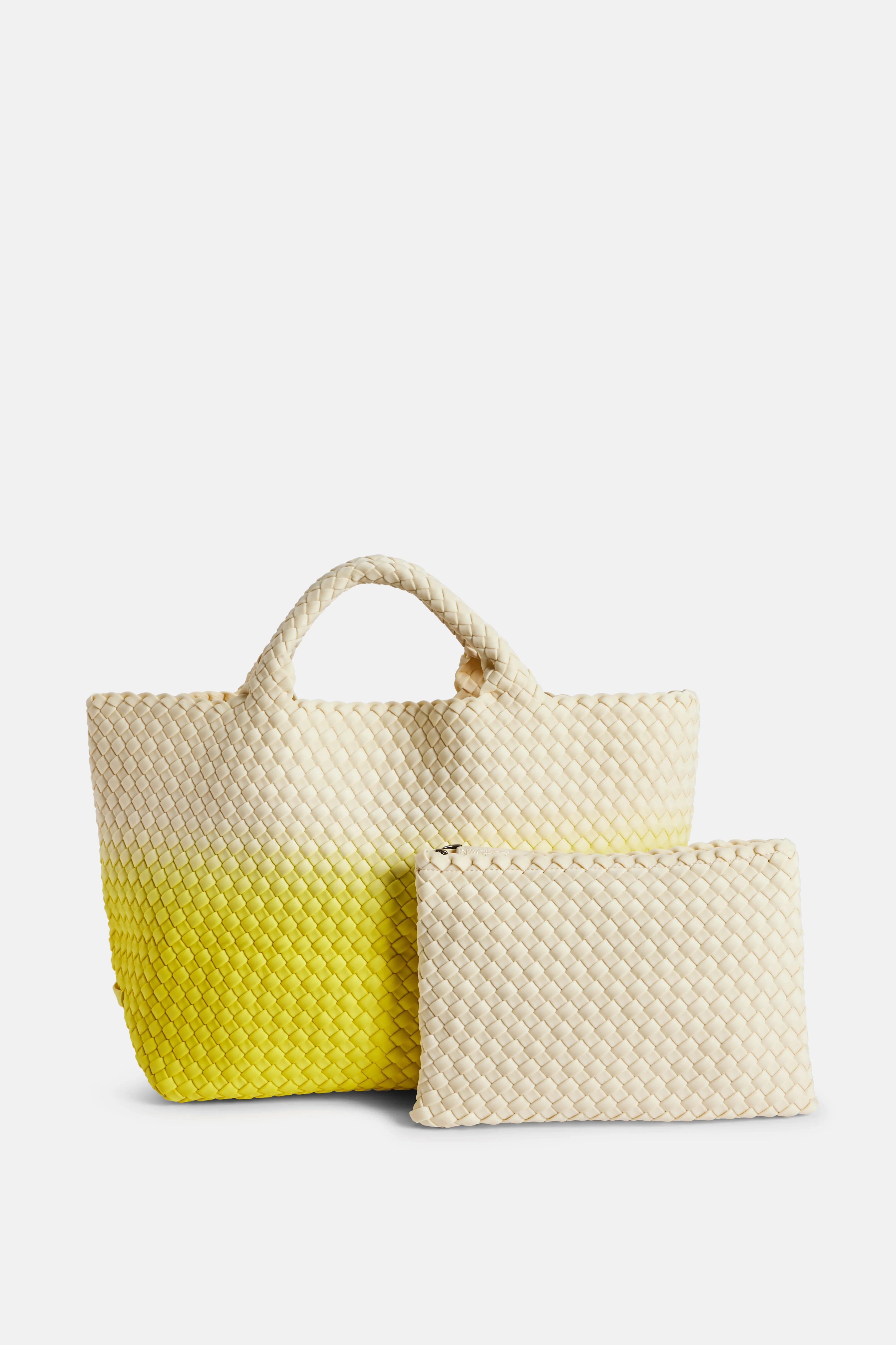 Naghedi St Barths Medium Tote Bag in Yellow and Nude