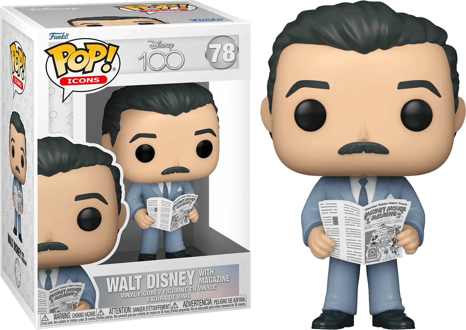 Funko Disney: D100 - Walt Disney with Magazine Pop! Vinyl